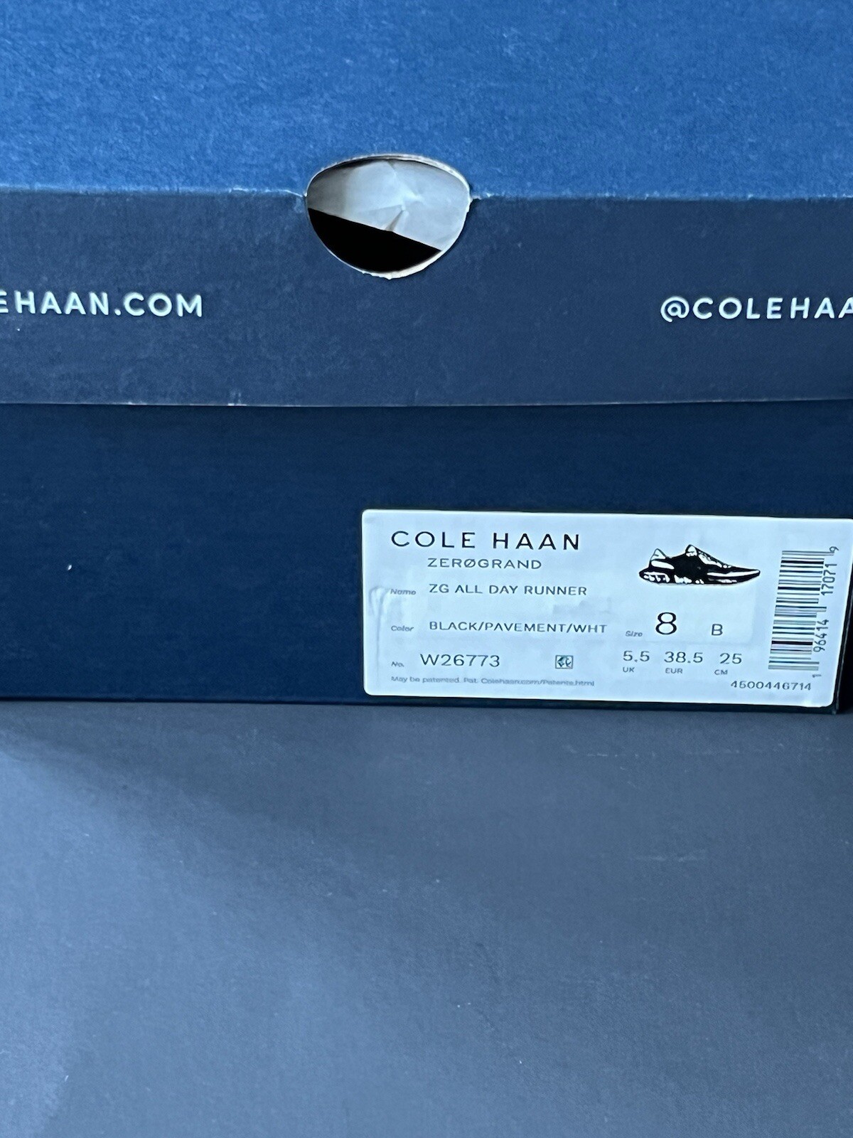 Cole Haan Women’s 8 B, Zero Grand All Day Runner W26773. Black/Pavement/Wht. New