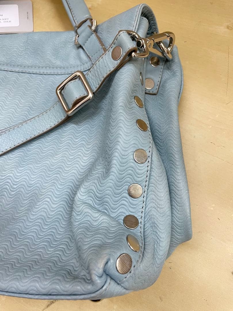 ZANELLATO POSTINA M Handbag Shoulder Bag Leather Light Blue