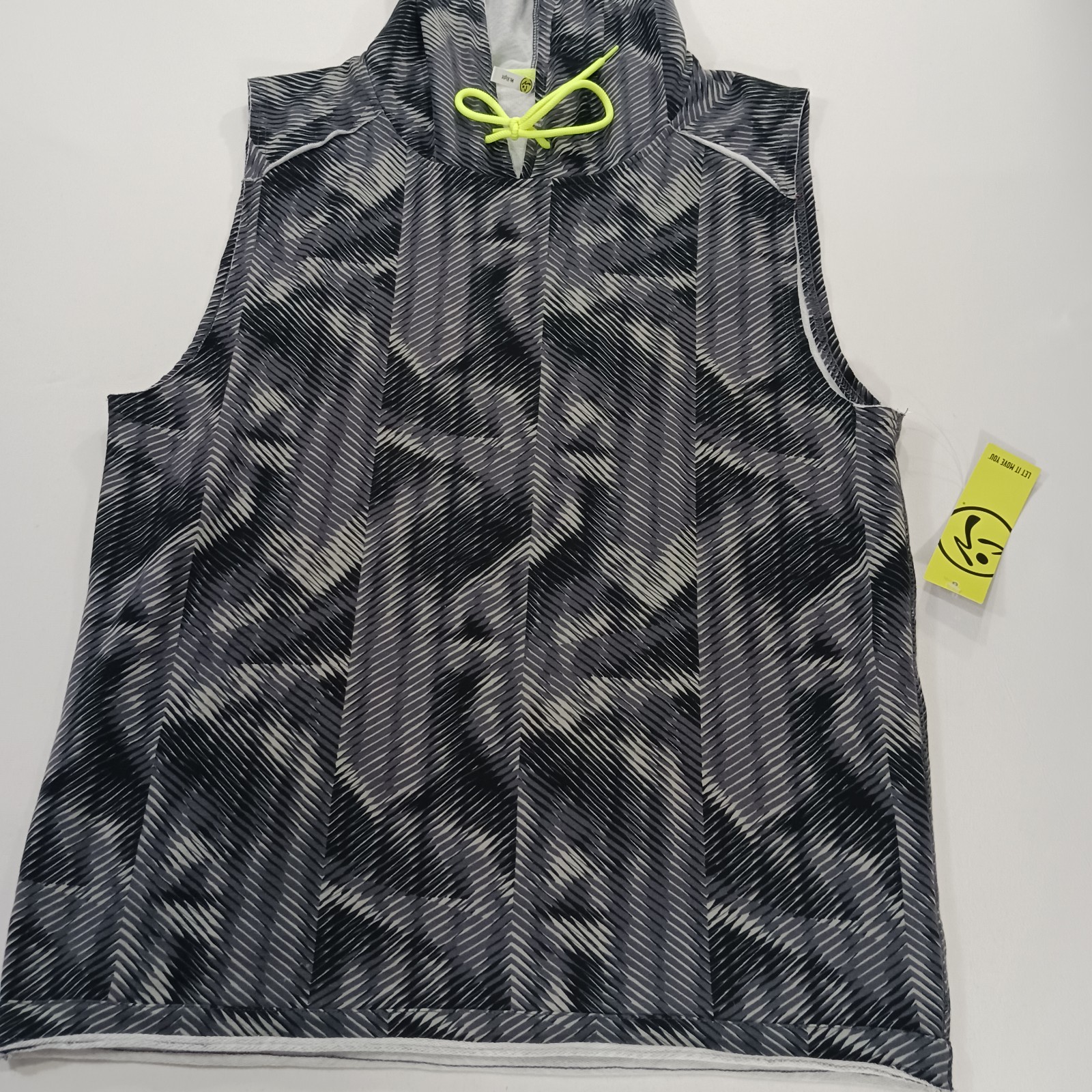 Zumba Wear Mr Right Z2T00259 Men’s Gray Surged Sleeveless Pullover Hoodie Medium