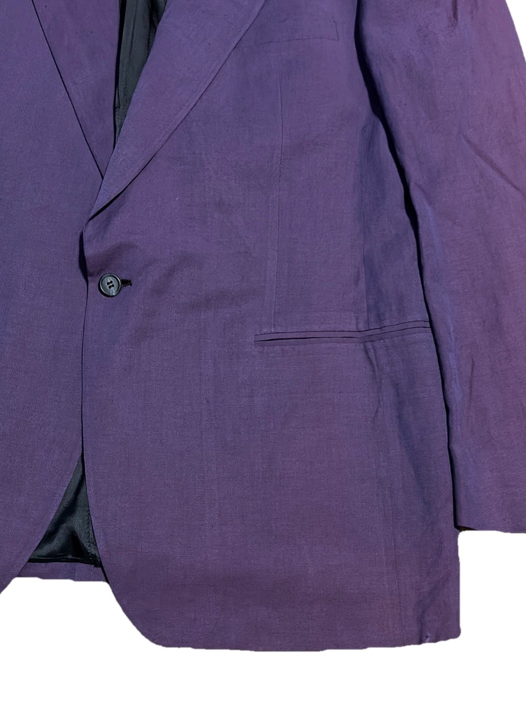 Vintage Versace V2 Purple Linen Rayon Blazer Single Breasted Size 52 IT 90s RARE