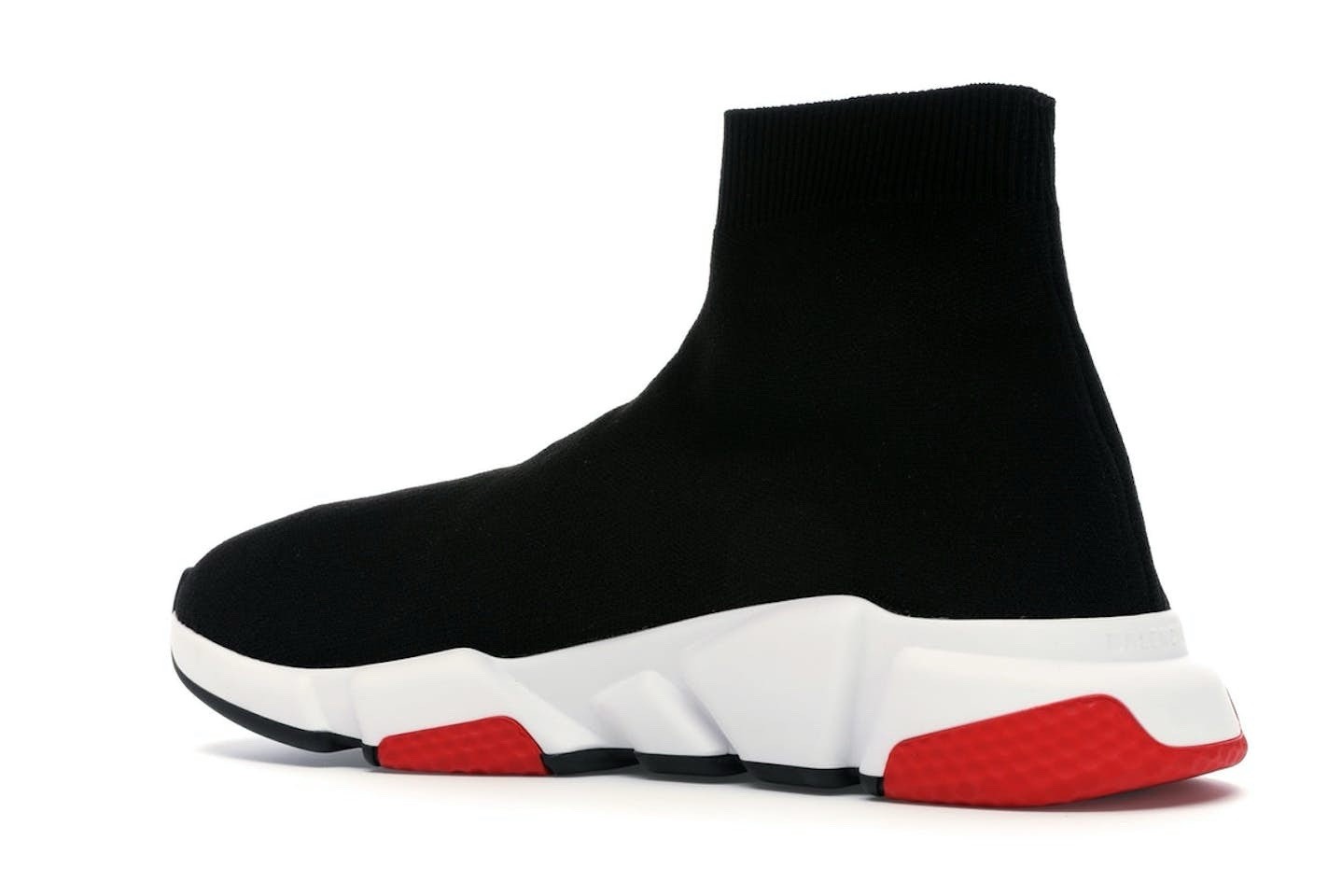 Balenciaga Speed Sock Sneaker Slip-On High Top Knit Logo Black White Red