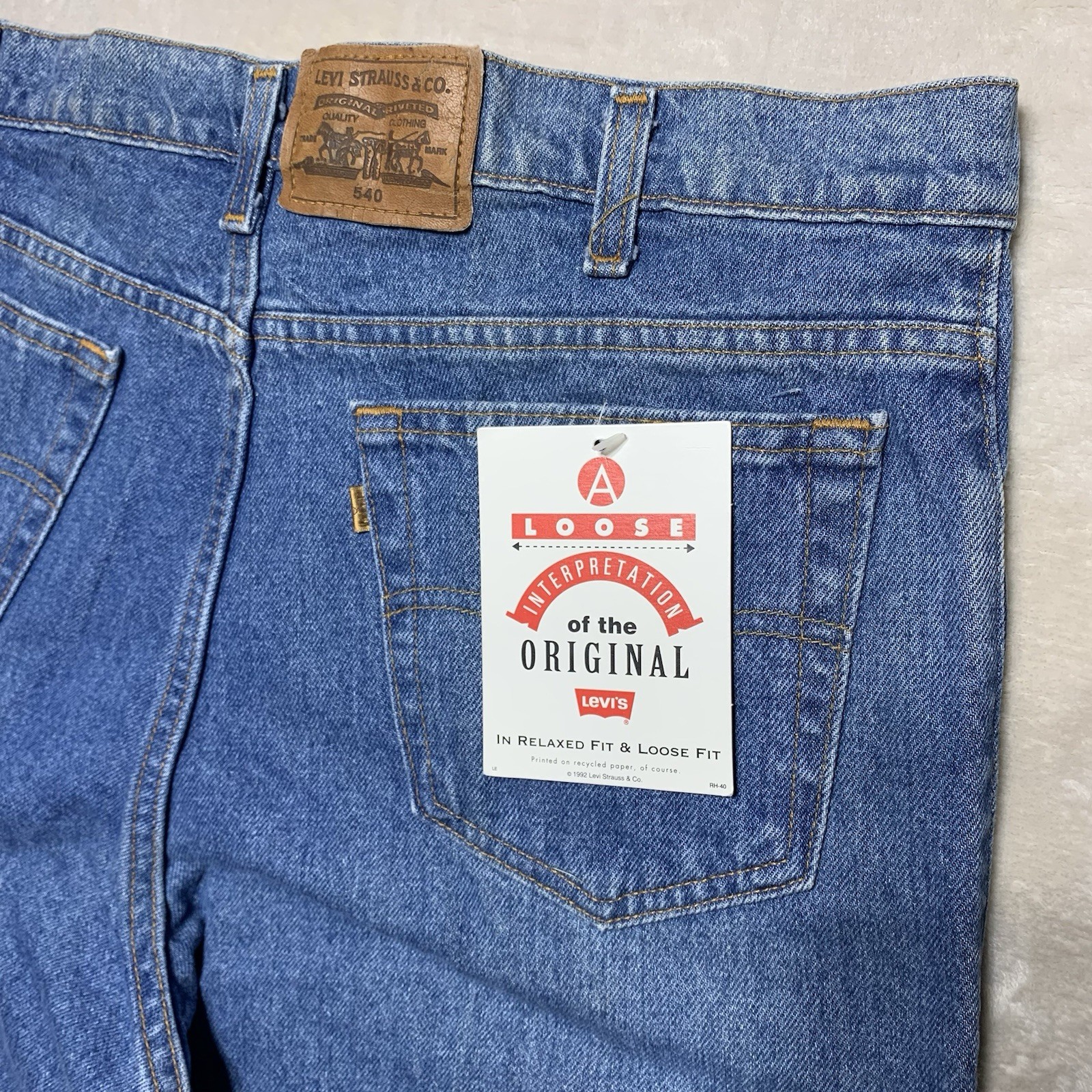 NEW Vintage 90s Levi’s 540 Jeans Men’s 38×30 Brown Tab Relaxed Fit Loose USA