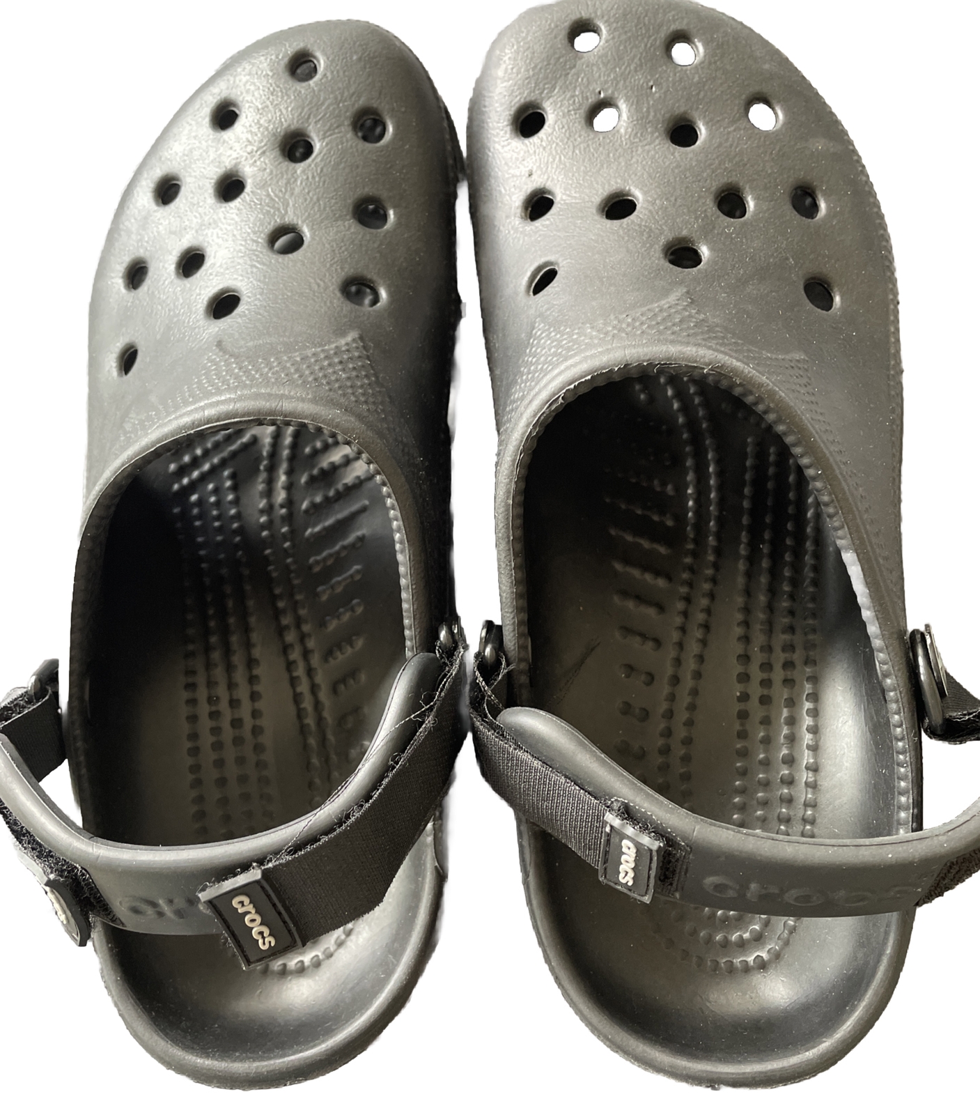 Crocs Classic Clogs Black W/Adjustable Heel Strap W 8-9 M 6/7 NWOT