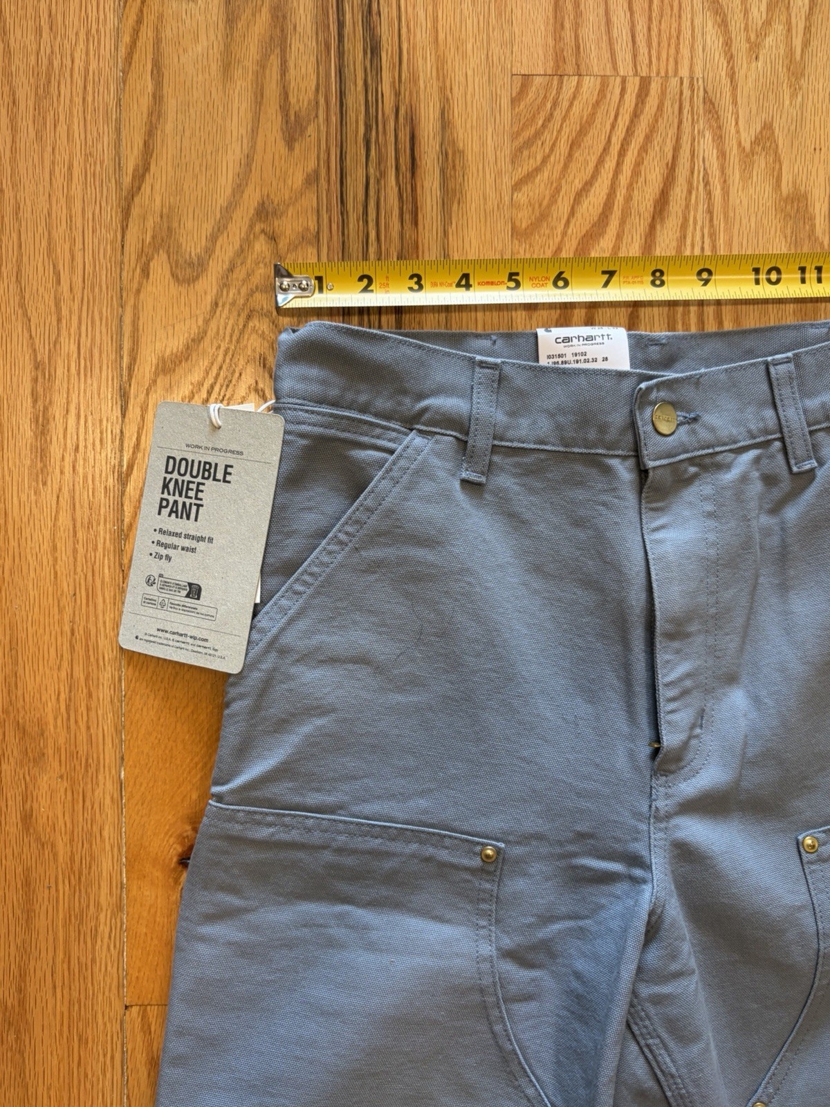 Carhartt WIP Double Knee Pant Dove Grey 28×32 Brand New Organic Cotton