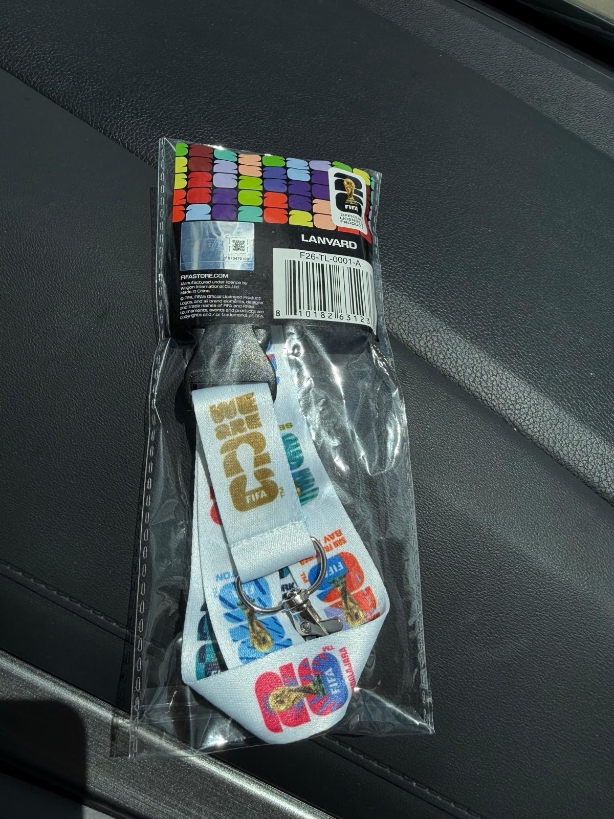 FIFA Breakaway ID Badge Holder Lanyard, Multicolor Polyester Logo Trophy