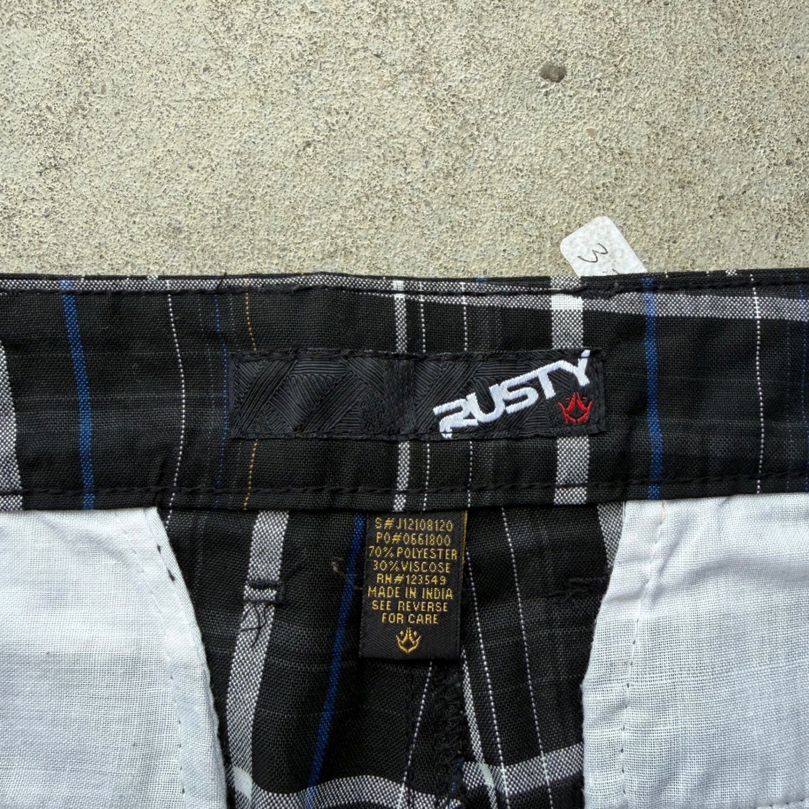 Y2K Mens Rusty Plaid Surf Skate Casual Goth Grunge Biker Walk Shorts 34