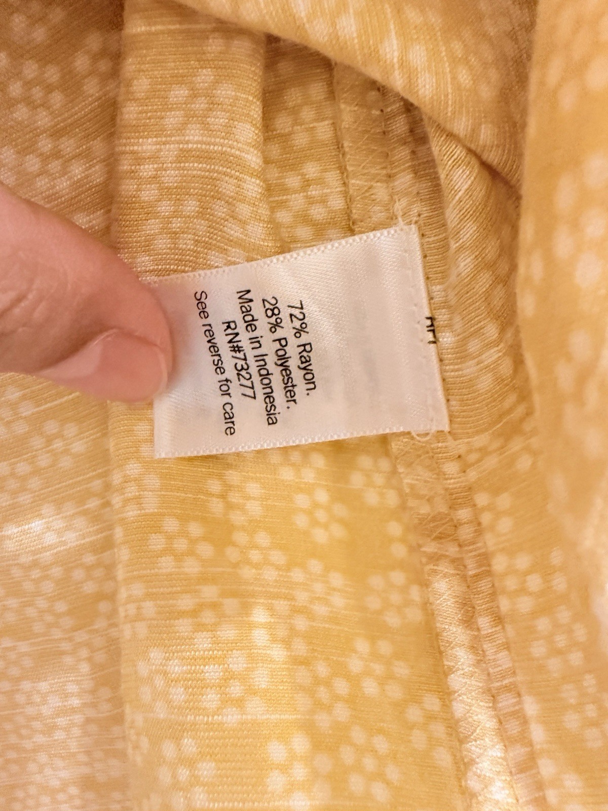 LC Lauren Conrad Blouse Yellow/White Ruffle Neck Puff 3/4 XS