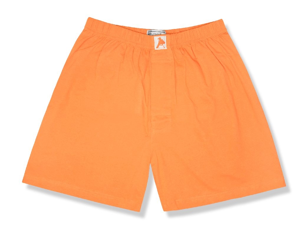 Biagio Mens Solid BURNT ORANGE Color BOXER 100% Knit Cotton Shorts