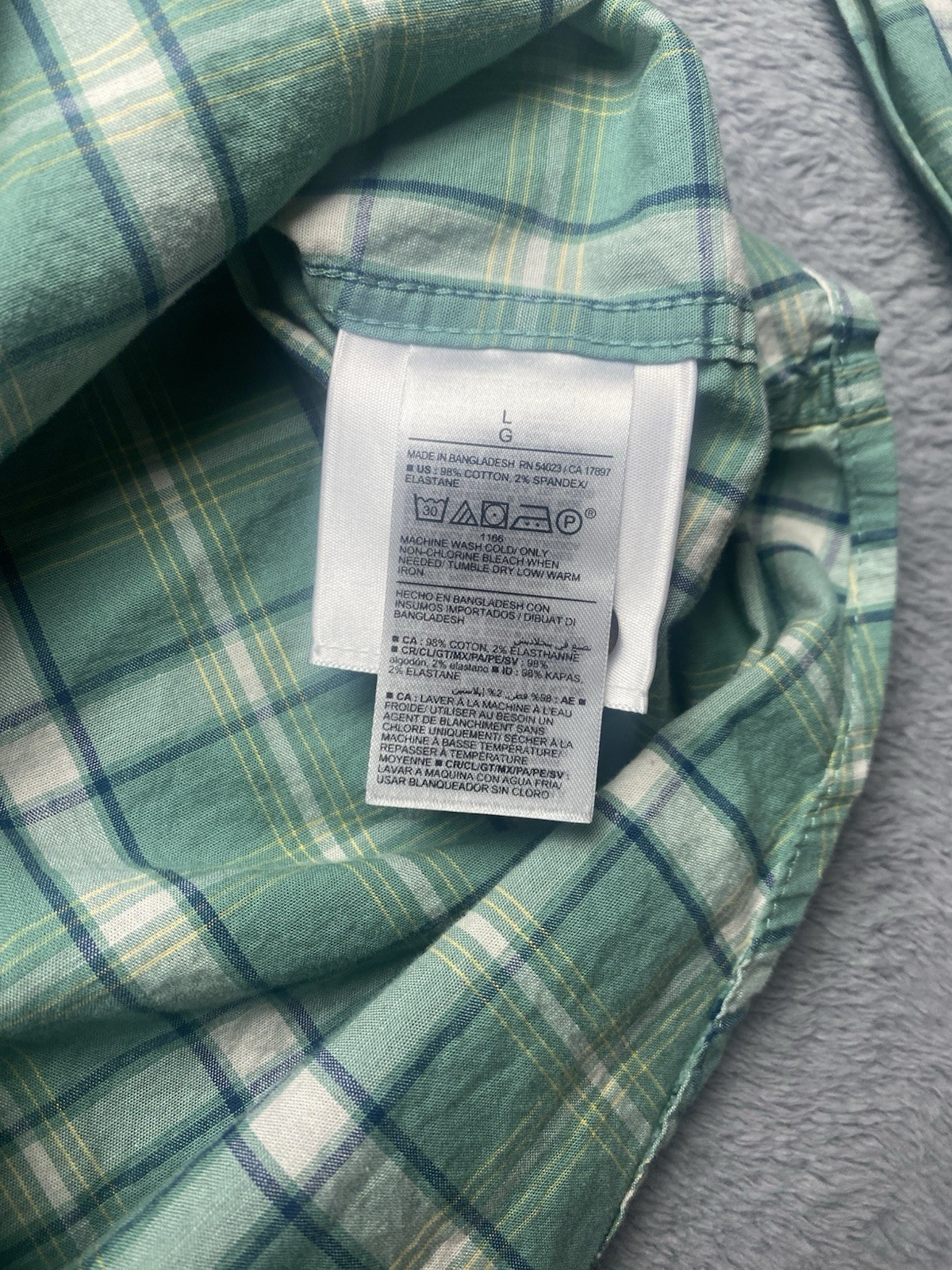 Old Navy Everyday Shirt Built-In Flex Plaid Button Down Shirt Mens Regular Sz L
