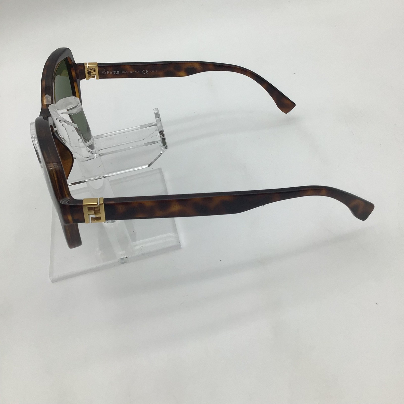Fendi FF 0007/S Sunglasses Dark Havana Tortoise Gold FF Logo Square Italy NEW