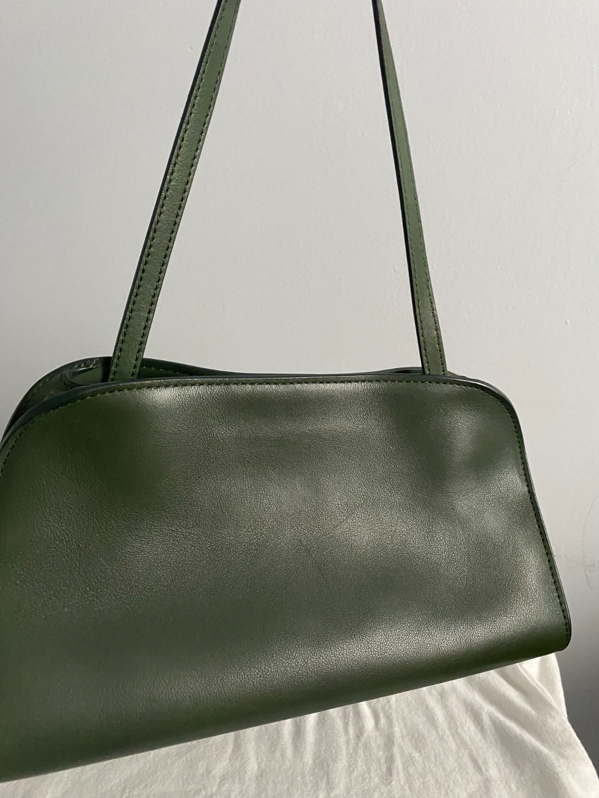 THE ROW Peggy Clutch/Bag in Green Leather-MSRP $2,900