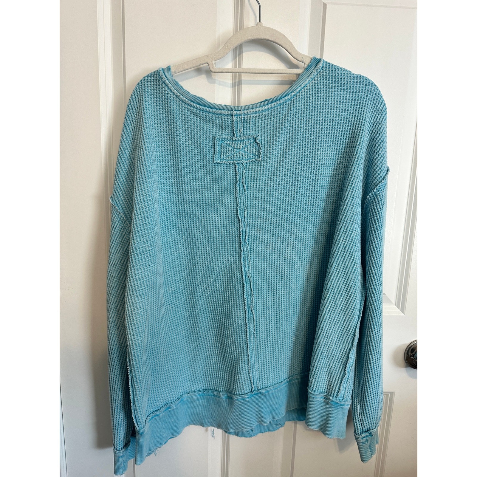 Dear John Turquoise Knit Thermal Pullover Large