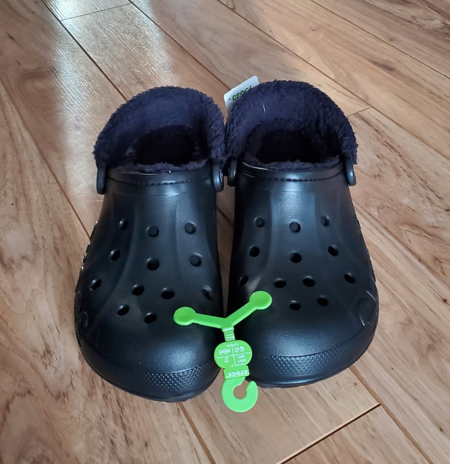 NWT Crocs Adult Baya Lined Fuzz Strap Clog Slippers US M9/W11 NEW