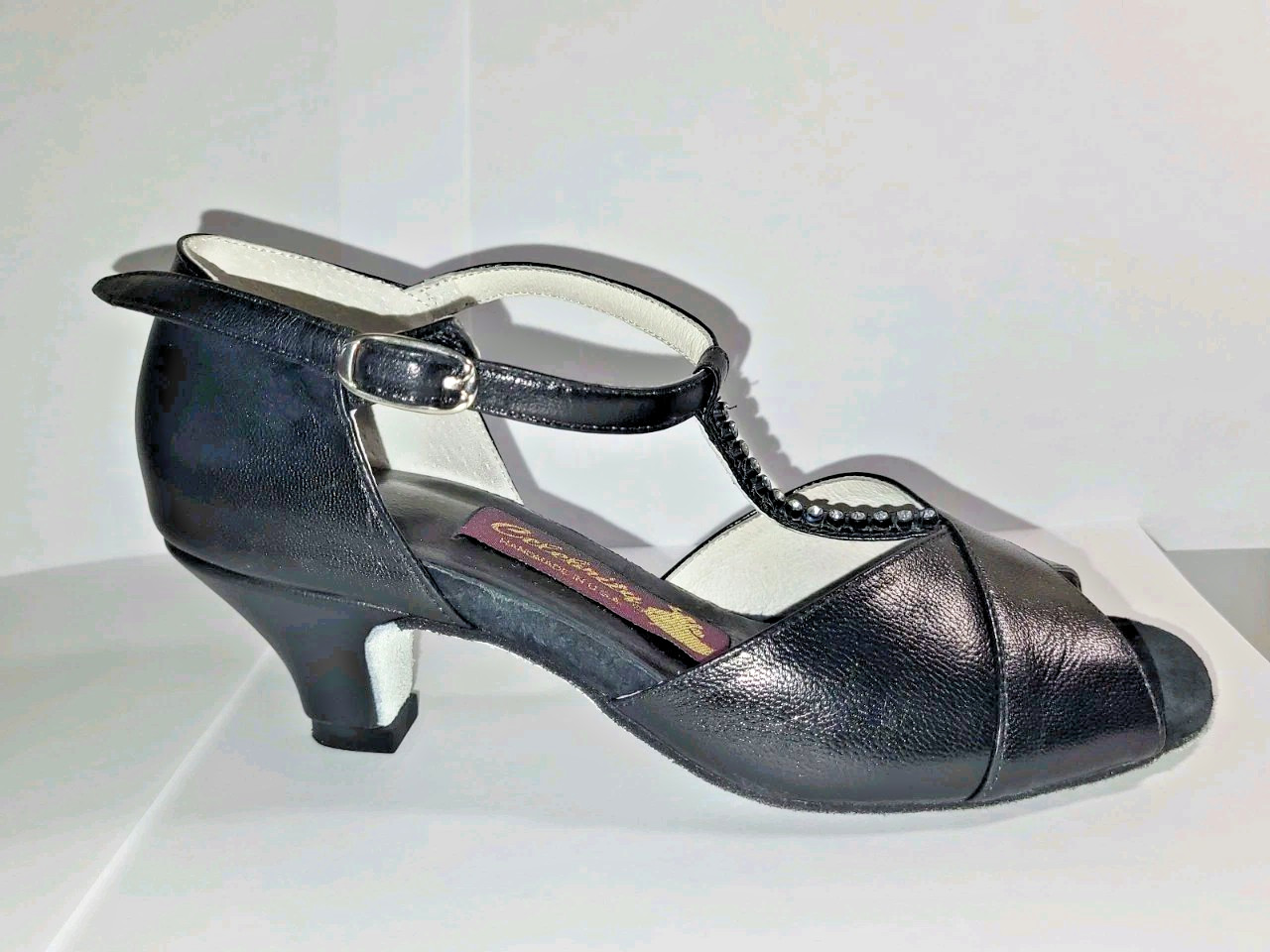 Celebrity Ballroom Latin Dance Shoes Donna Size 5.5 Black Genuine Leather USA