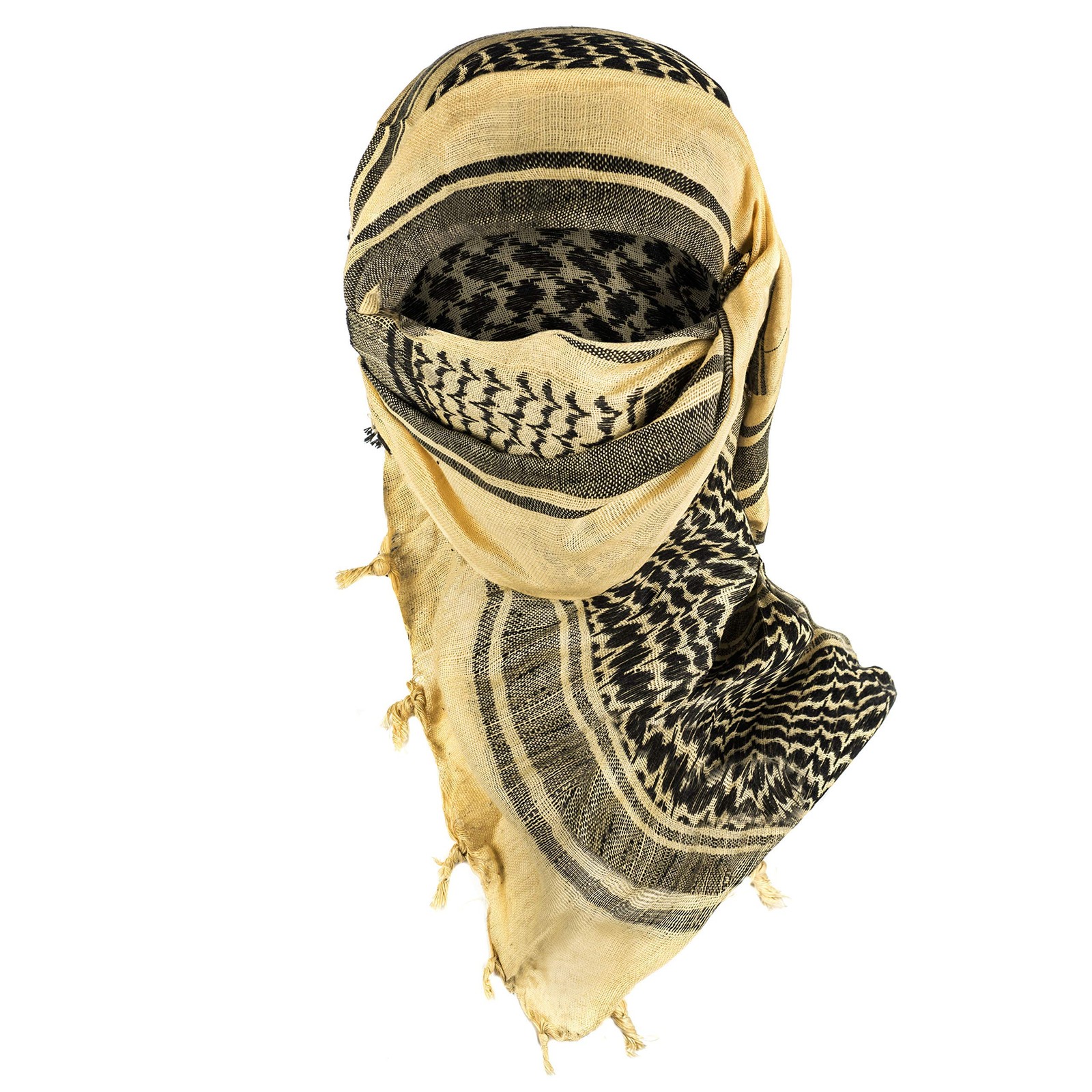 Tactical Shemagh Keffiyeh 100% Cotton for Camping, Hiking, Backpacking (Khaki)