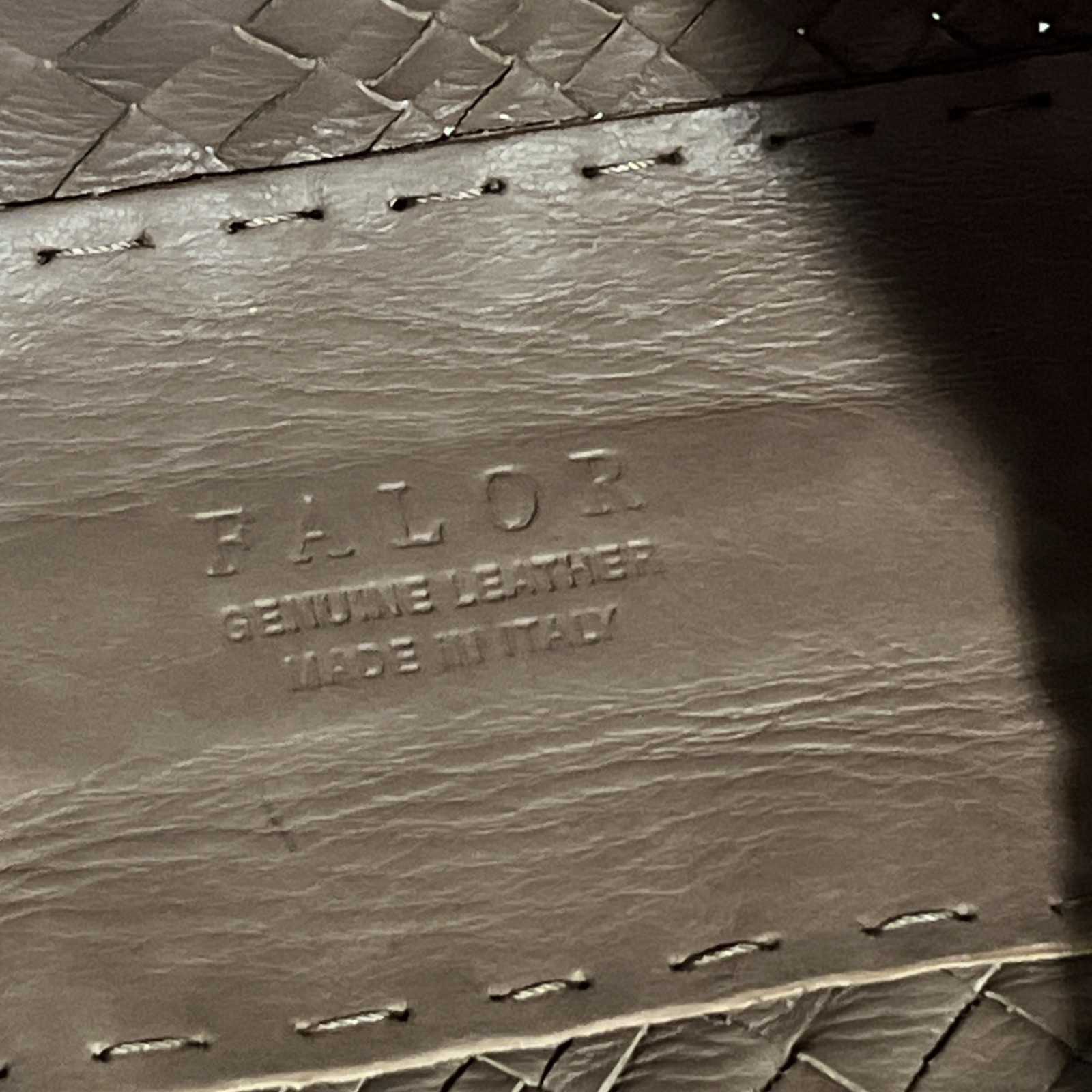 FALOR Italian Genuine Leather Handbag Woven Made in Italy w/ Attached Coin Purse