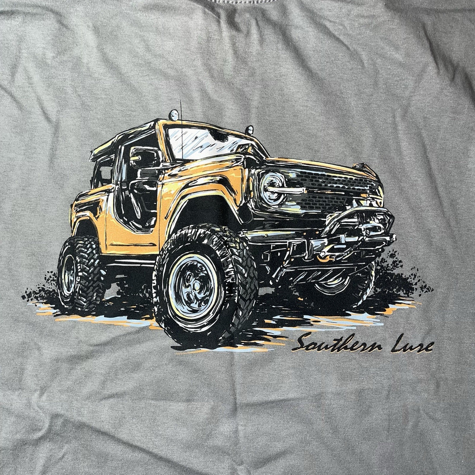 Southern Lure Grey Truck Pocket Short Sleeve Tee Shirt NWT Large