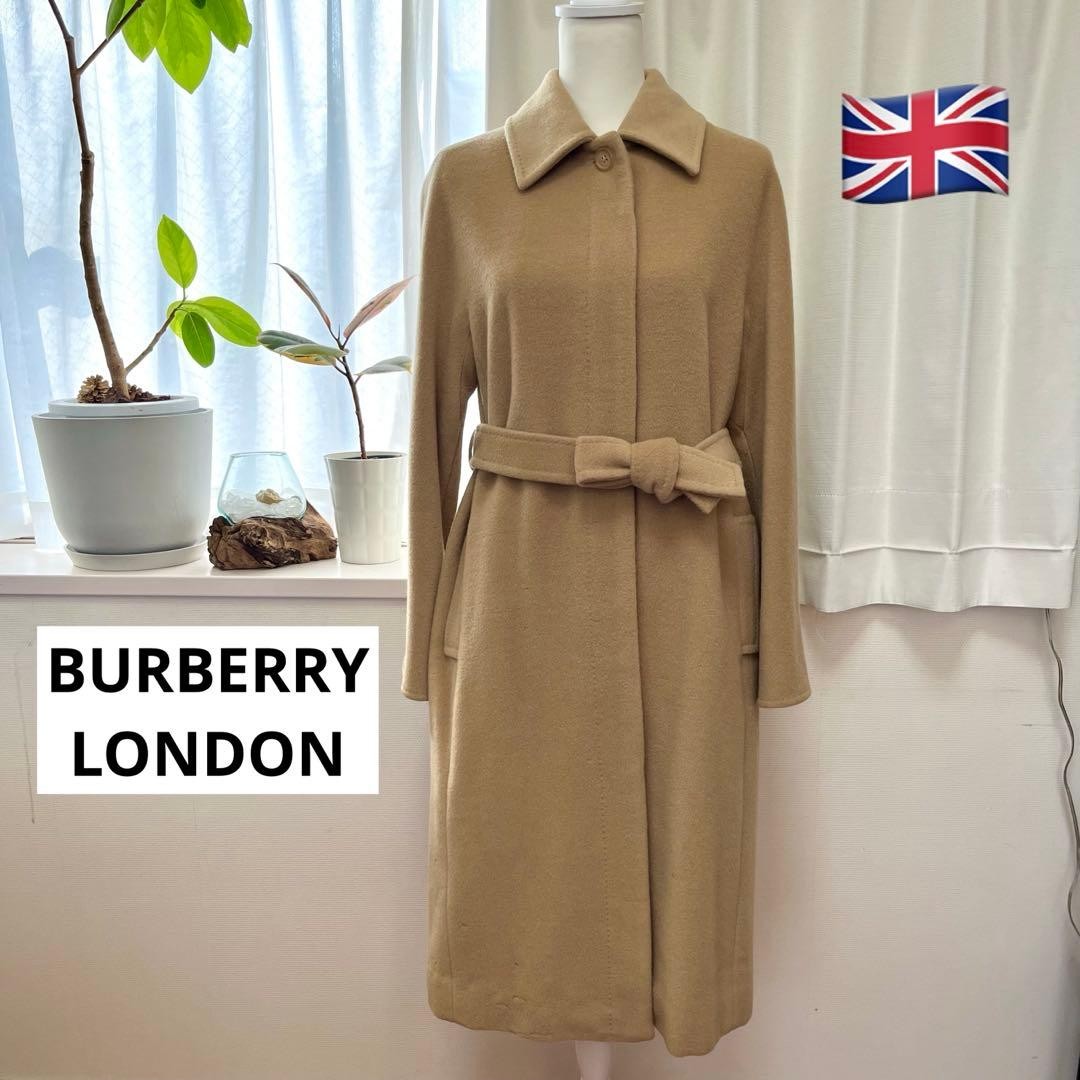 BURBERRY LONDON Camel Beige Belted Long Coat