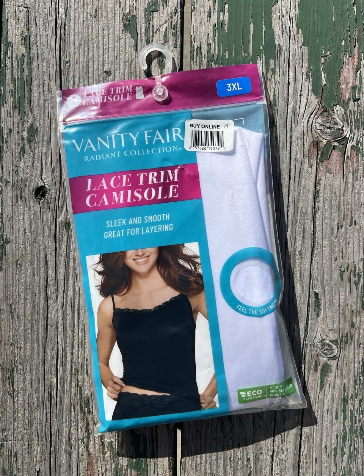 VANITY FAIR Radiant Collection Women’s 3XL Lace Trim Camisole Layering • White