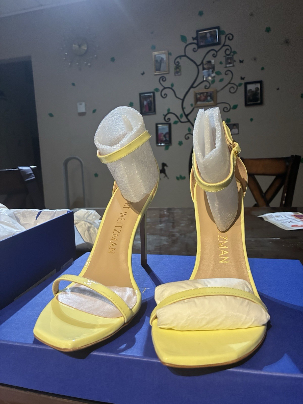 Stuart Weitzman Nudistcurve 100 Sandal Electric yellow 10.5 M
