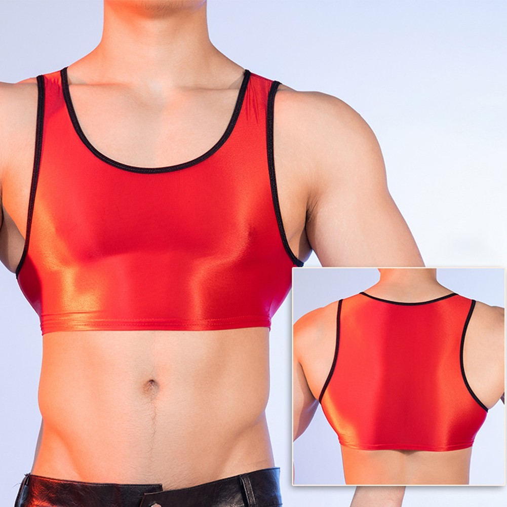 For Fitness For Yoga Glossy Tank Tops Mens Sleeveless Vest Nylon Fabric