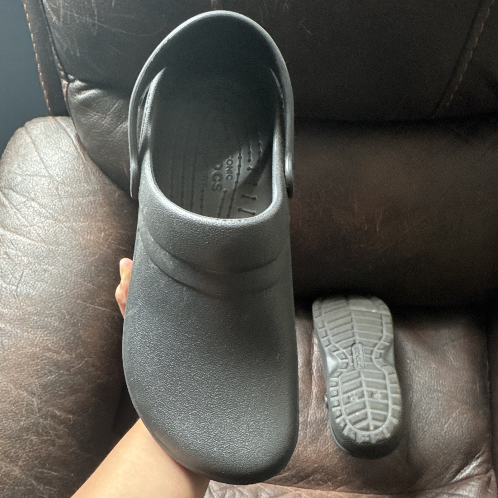 Crocs Crocs Bistro Men’s Black Slip-On Workwear Clogs Rubber Upper US 9 M