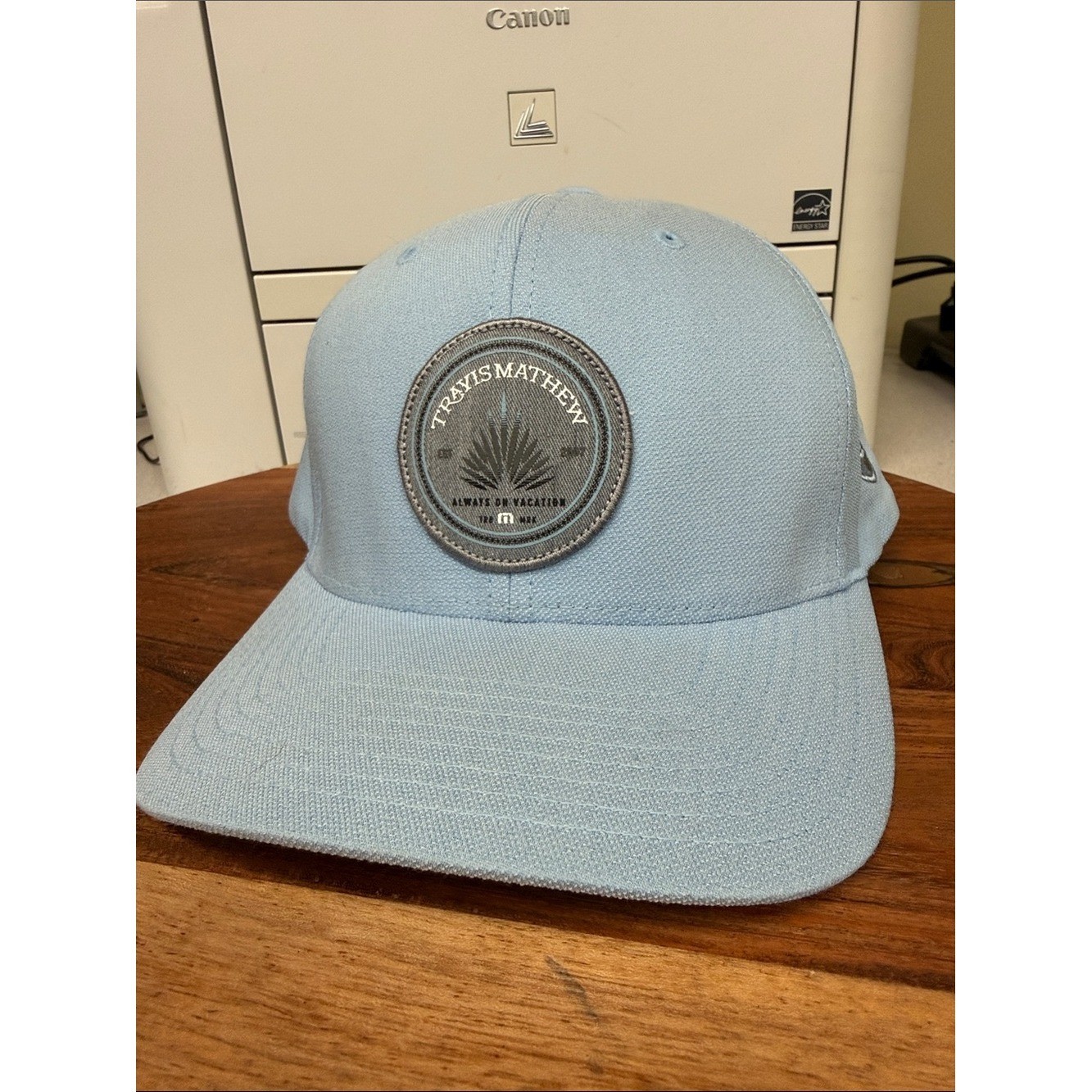 TravisMathew Light Blue Flexfit Tech Hat Golf Lifestyle Cap One Ten