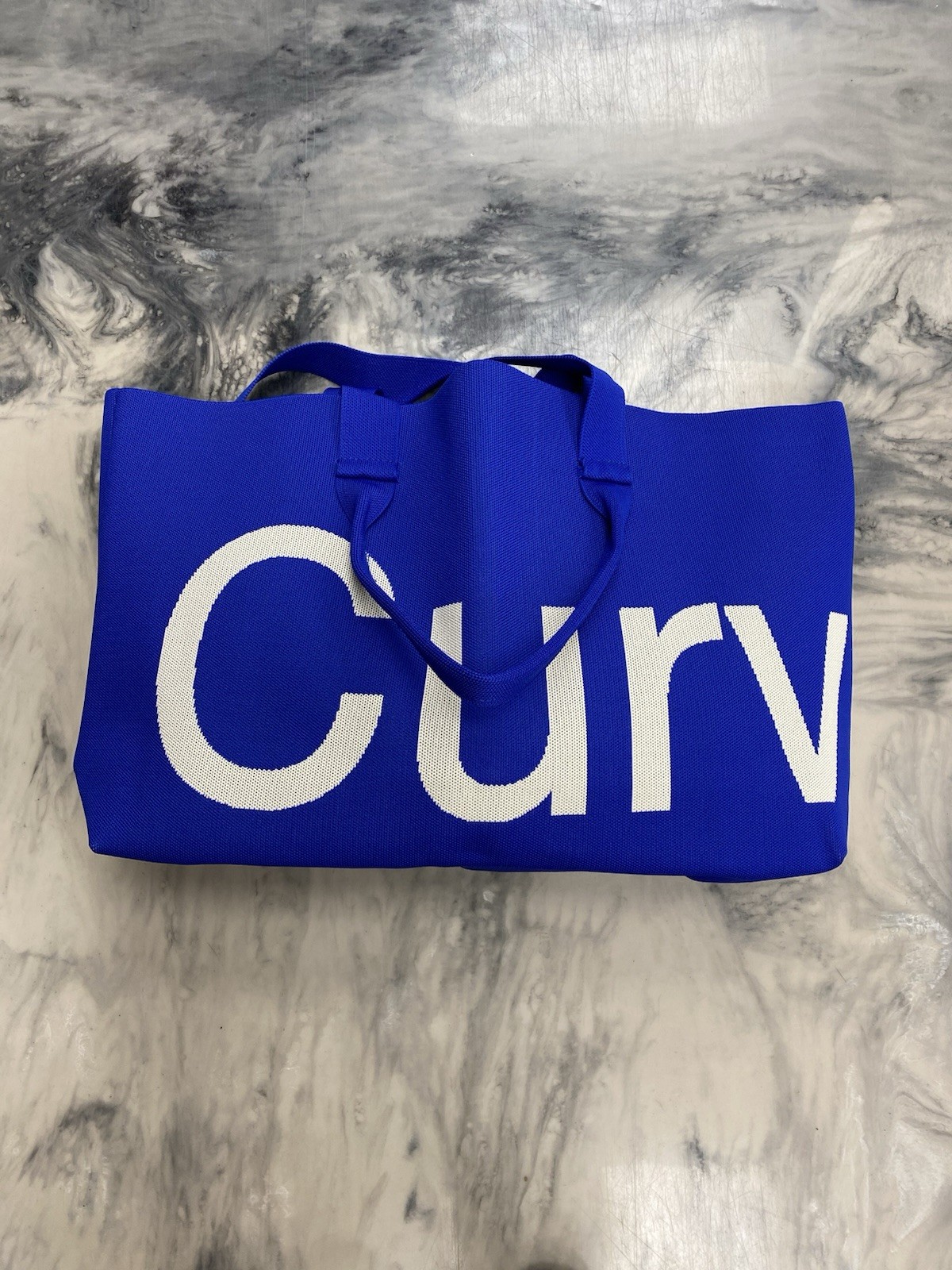 Curves by Sean Brown tote bag Sapphire Blue color Brand new Authentic