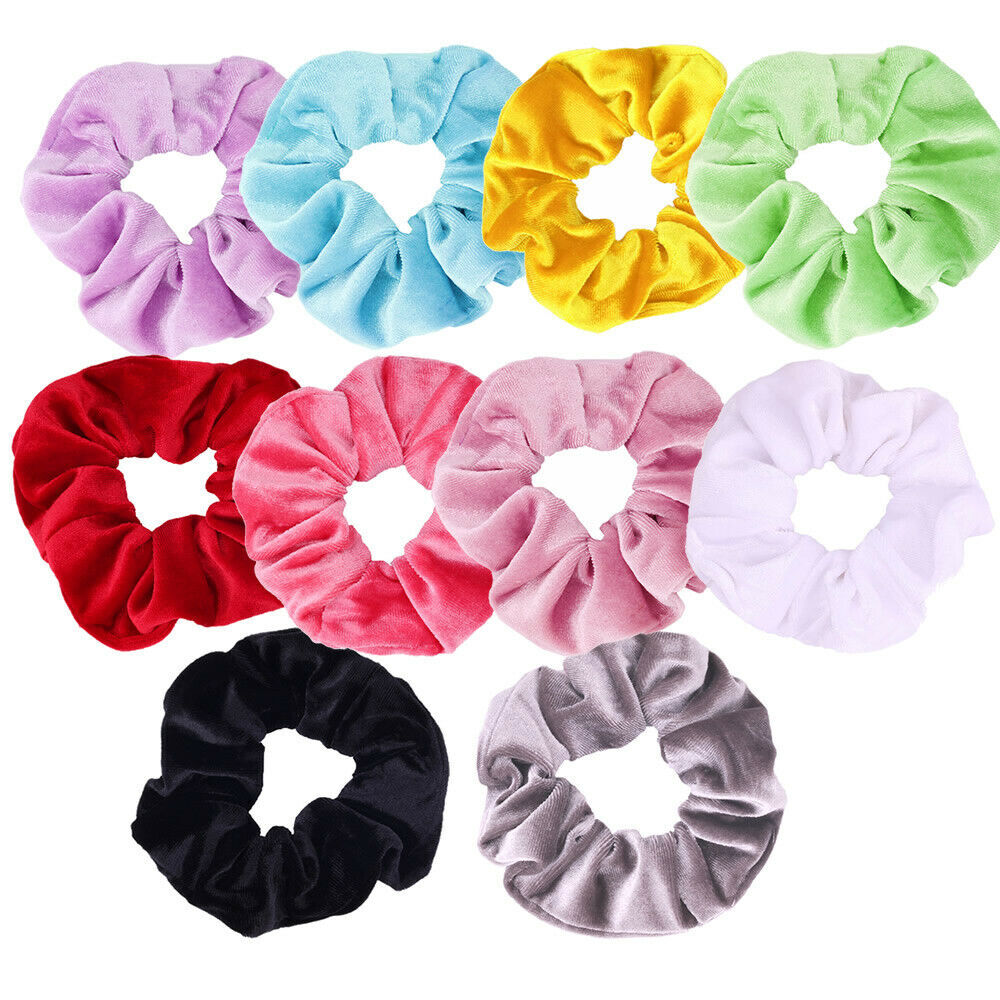 10x Hair Scrunchies Velvet Elastic Hair Bands Scrunchy Rope Ties For Women Girl