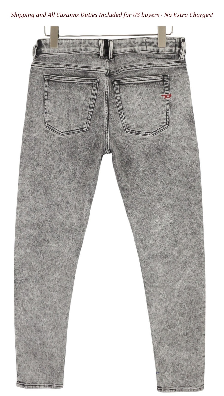 DIESEL 1979 Sleenker 09D89 Men’s Jeans W32/L30 Skinny Leg Low Waist Grey RRP195
