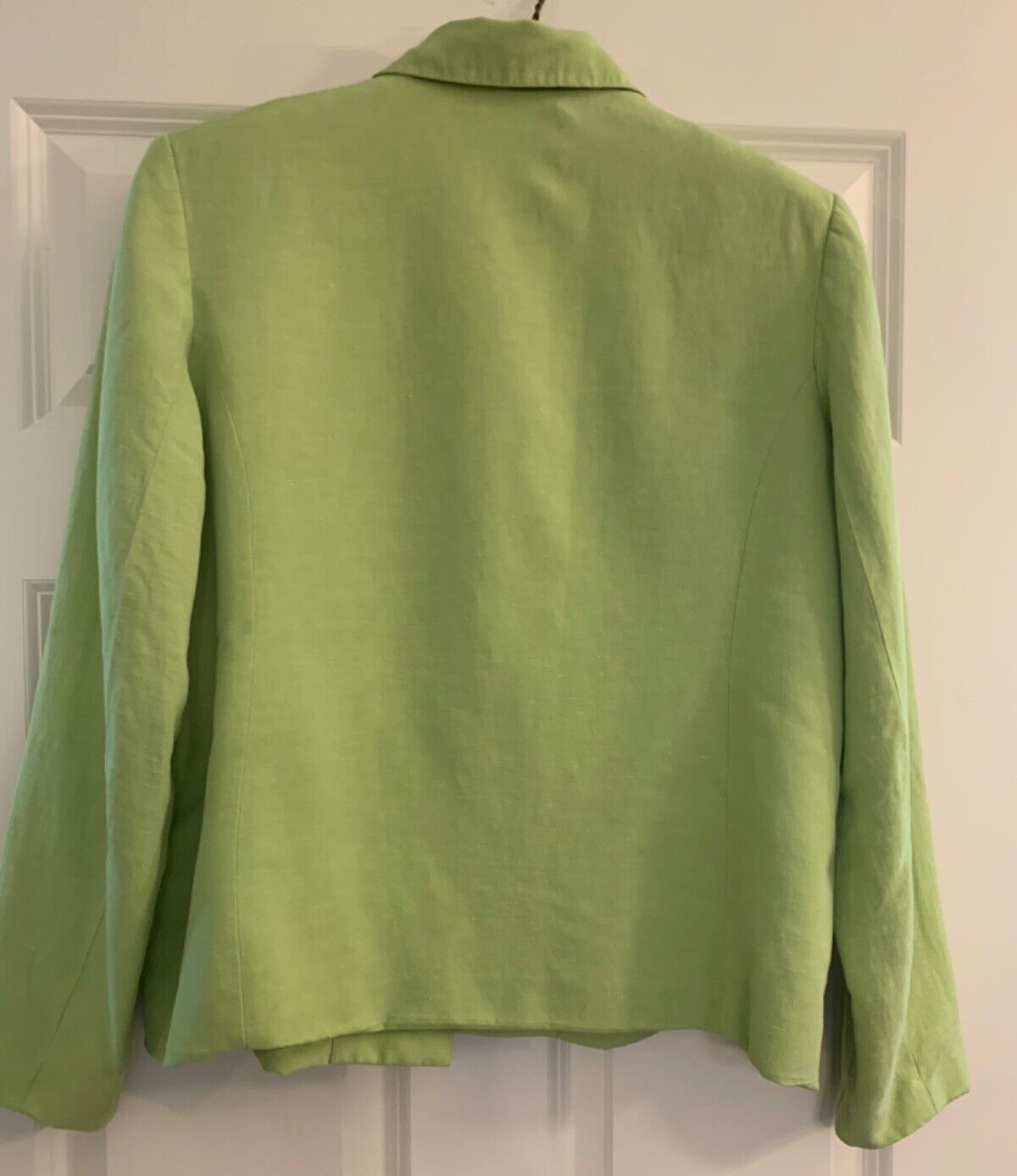 Coldwater Creek Jacket Silk Linen Button Front Shoulder Pads Sz 14