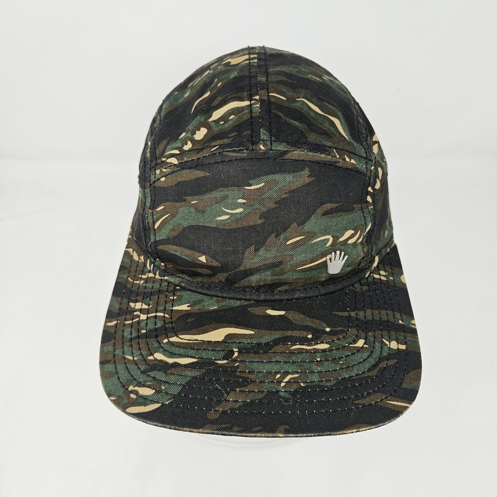 No Bad Ideas Hat Cap 5 Panel Strap Back One Size Green Mens Camo Twill