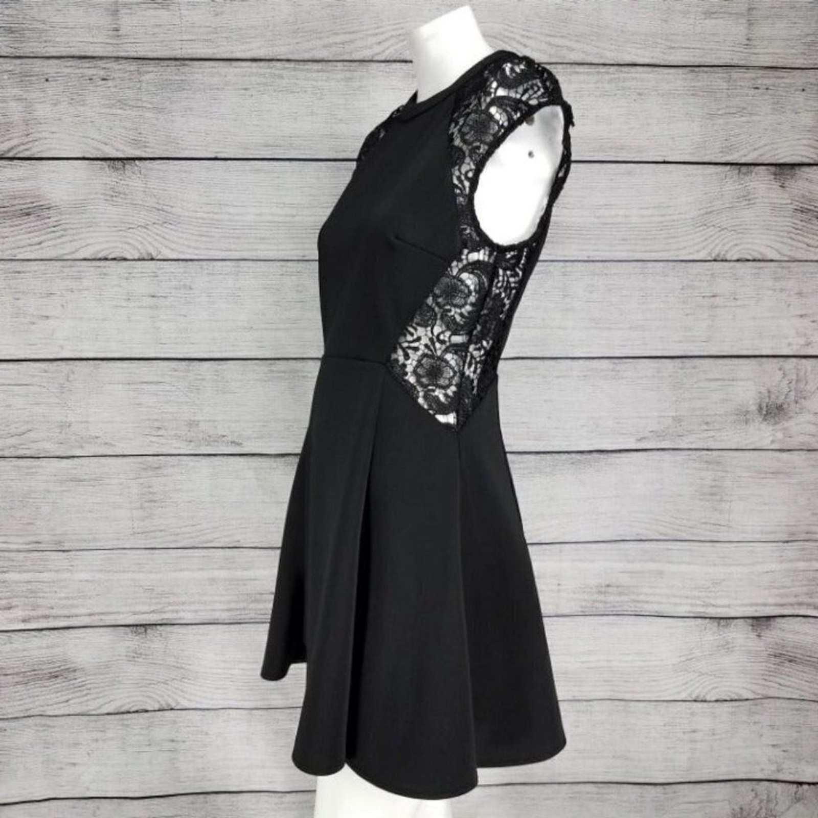 do & be Crochet Lace Panel Mini Dress LBD Little black Dress Women M medium