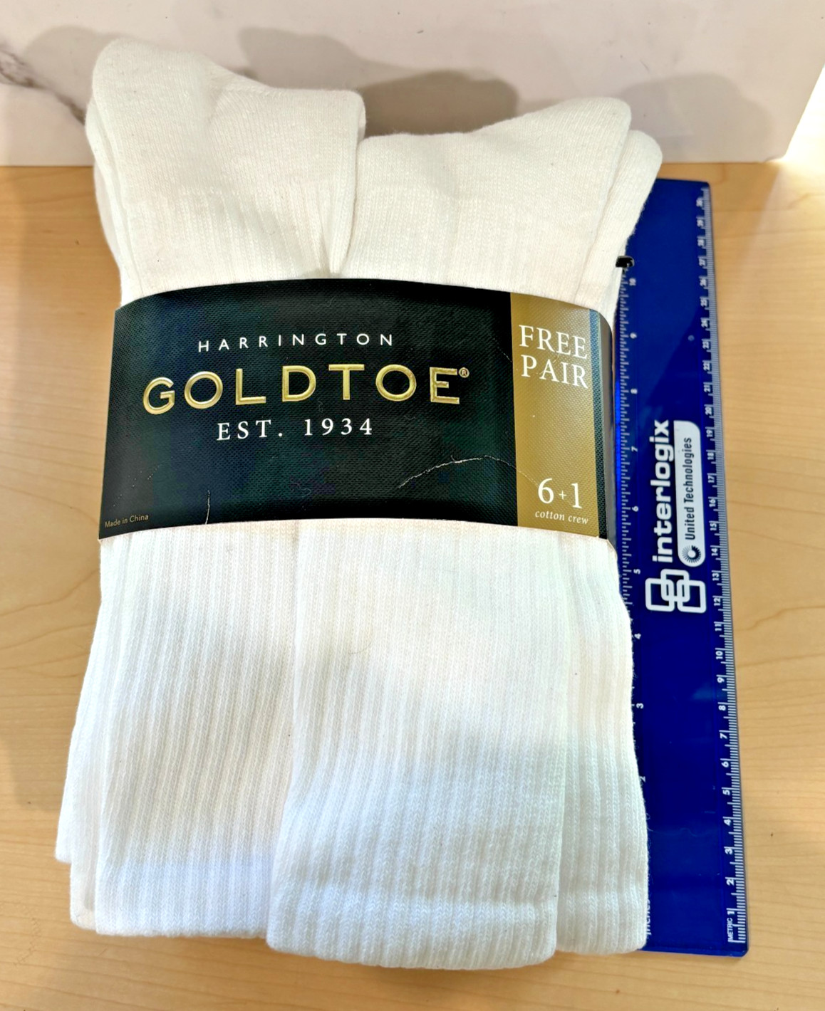 Gold Toe Harrington Mens White Cotton Crew Socks 6+1 Pack Full Cushion NEW