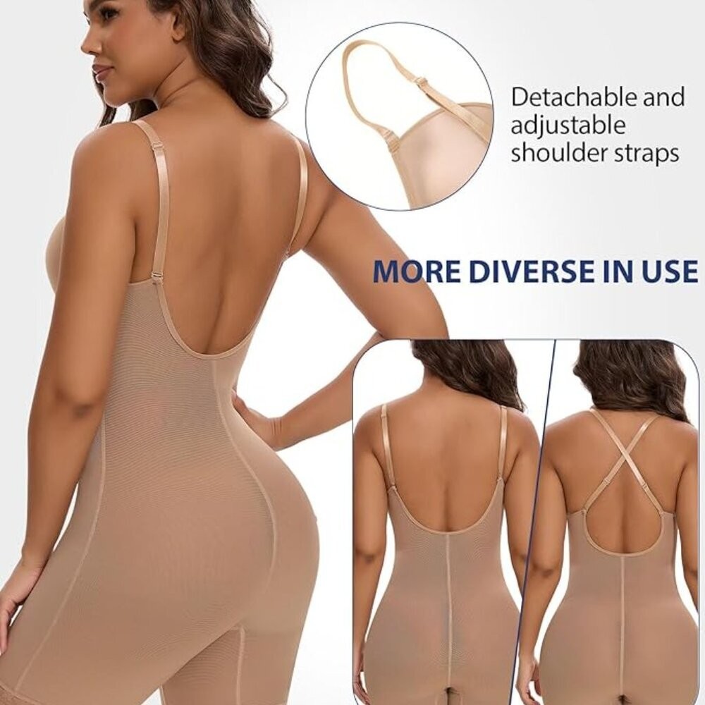 SHAPERIN Backless Shapewear Strapless Bodysuit Bra Fajas