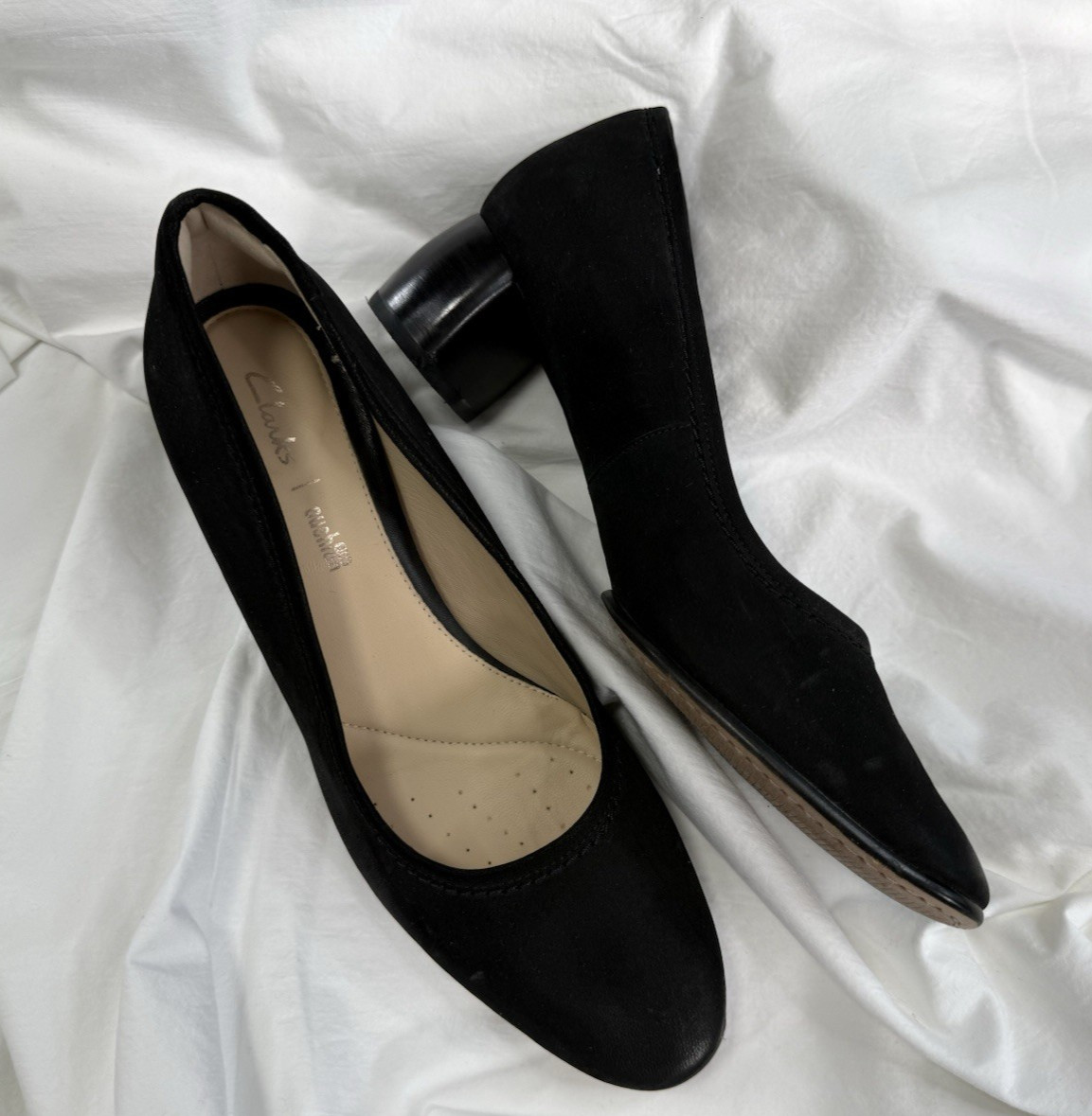 Clarks Plus Cushion Women Black Pumps SZ 8.5
