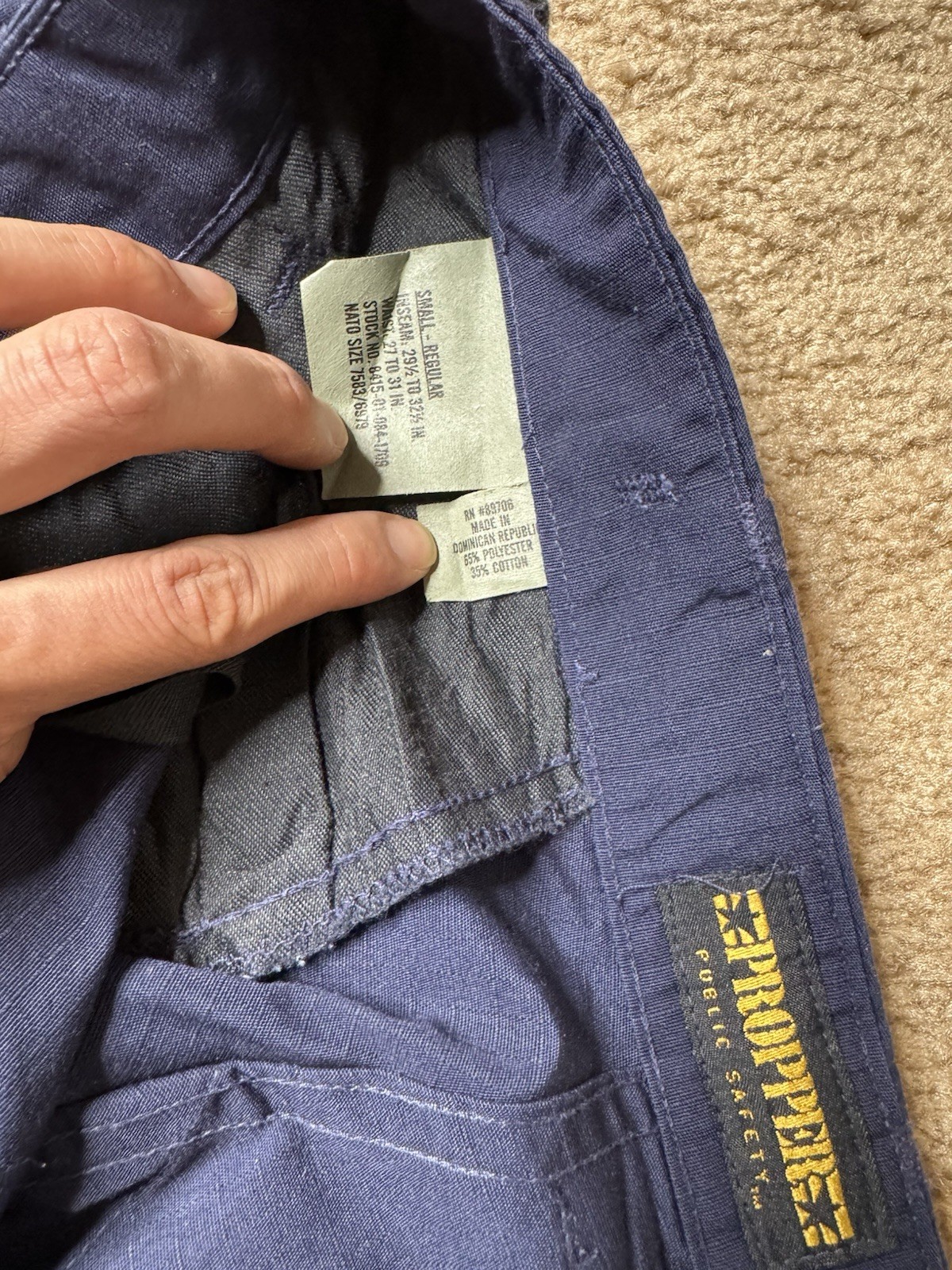 Propper Men’s Ripstop Cargo Pants Blue Military Polyester Cotton Small Regular