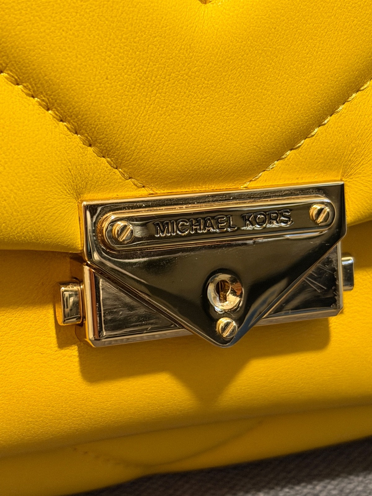 Michael Kors Cece Medium Convertible Chain Shoulder Bag Sunflower Yellow Leather