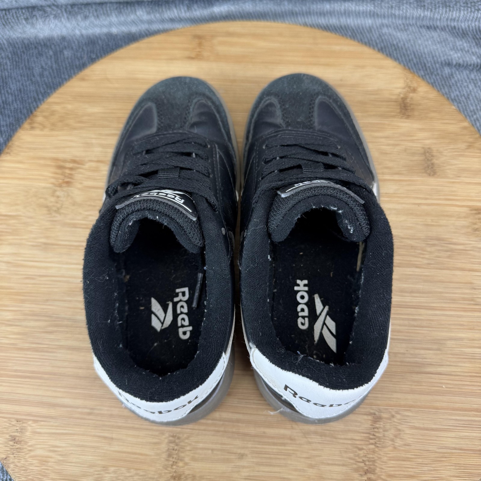 Reebok Shoes Boys Size 11K Black White Low Top Casual Sneakers 30252YBT