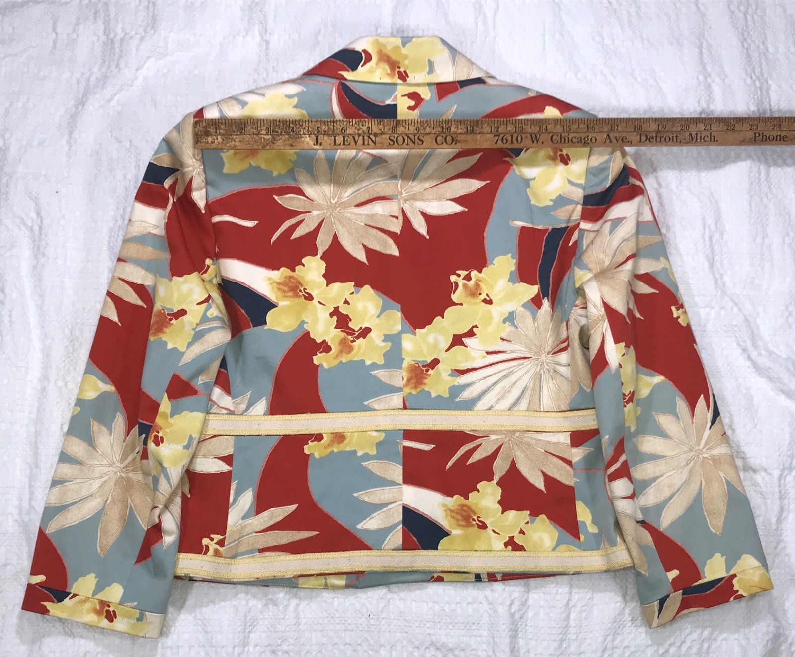 Harve Benard Womens Sz 10 Bight Spring Floral Print Cotton Stretch Blazer