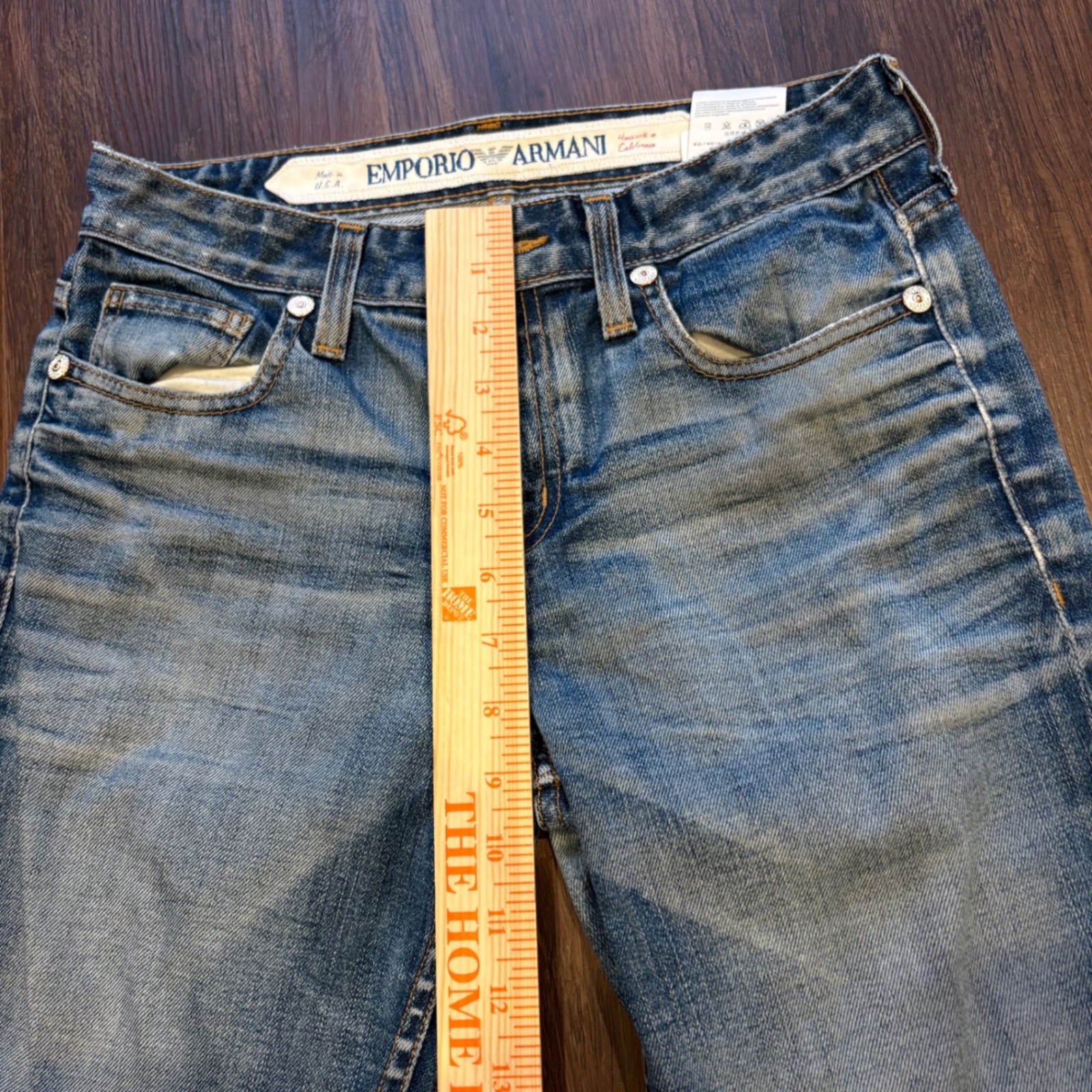 ♾️ Emporio Armani Straight Leg Jeans 28 Blue Wash Mid-Rise Italian Denim ♾️