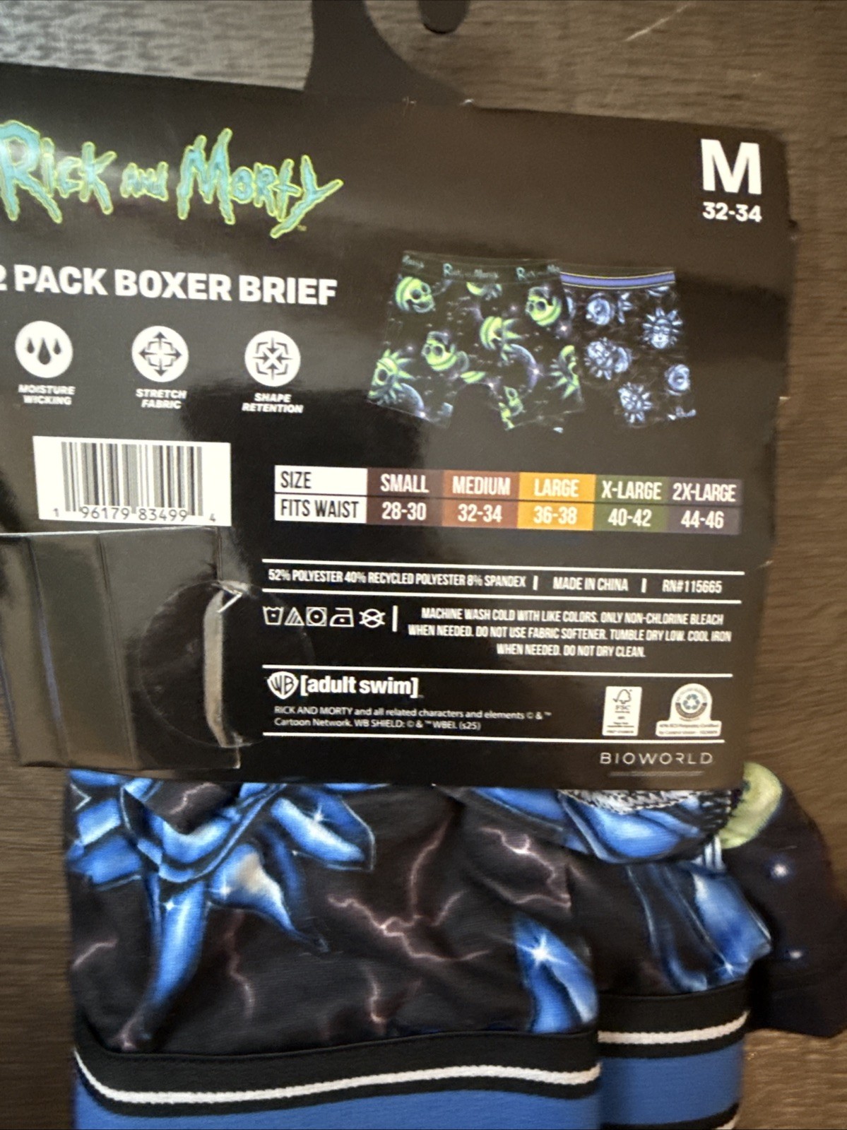 RICK & MORTY BOXER BRIEFS M(32-34) 2 PAIRS. NEW