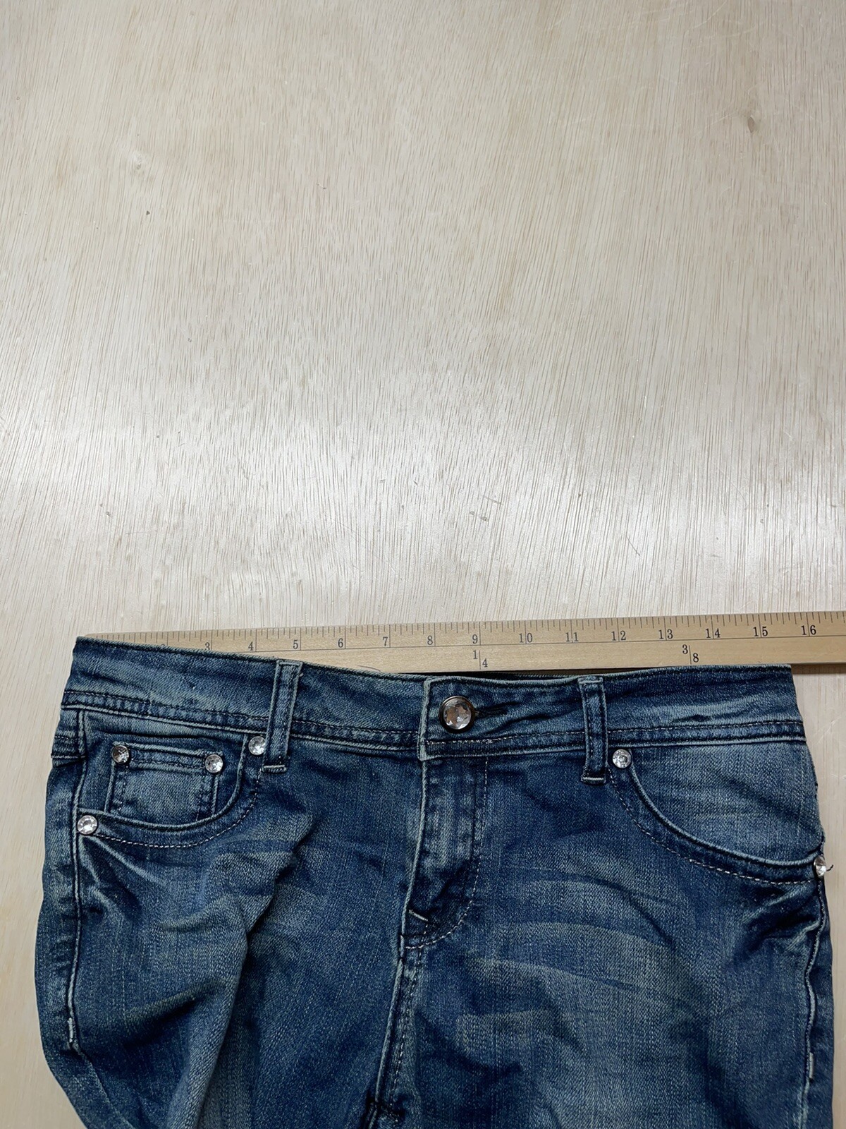 lia april Womens Skinny Leg Blue Denim Jeans Tag 11 Approx 31×30