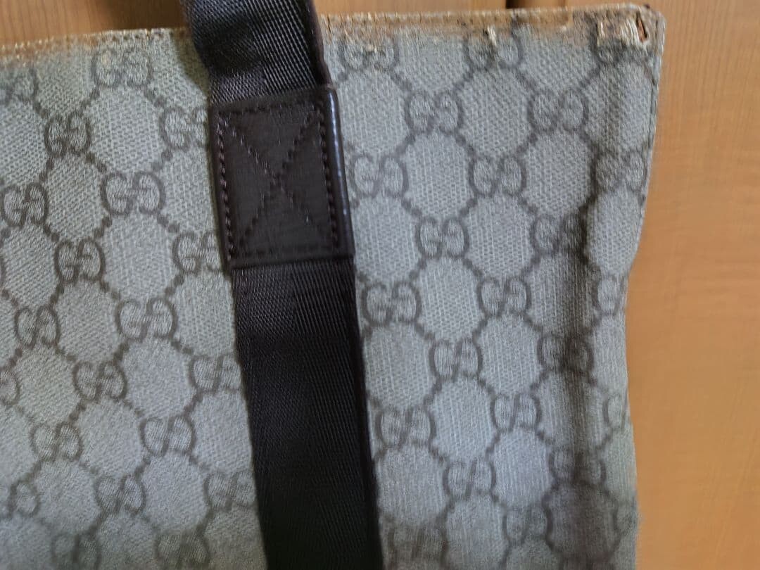 GUCCI GG Supreme Canvas Tote Bag Brown 141624 Top Handle Women’s 37cm Auth