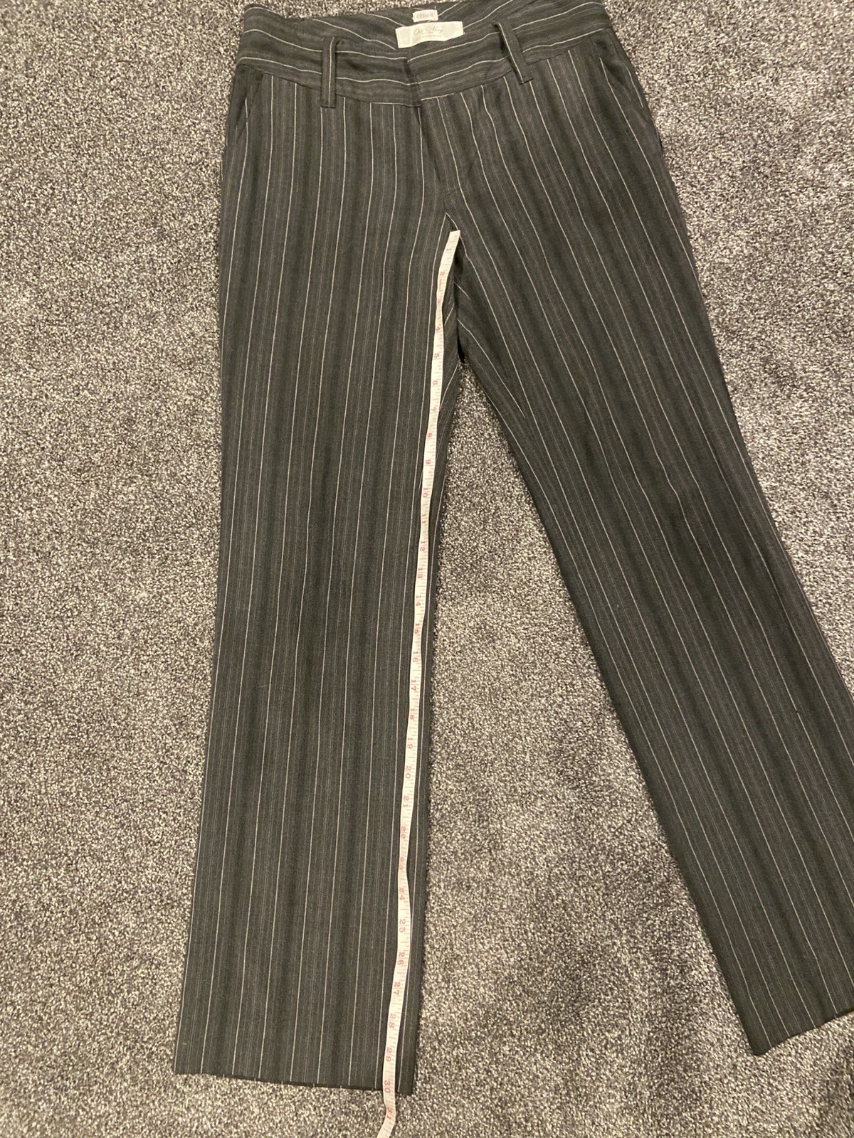 Vintage Y2K Old Navy Women Pants Size 1 Short Pinstripe Gray Purple Low Rise