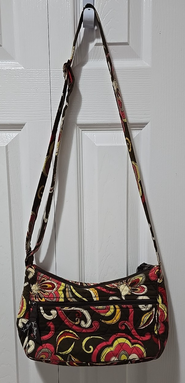 Vera Bradley Libby Crossbody Small Purse Puccini Brown Red Yellow