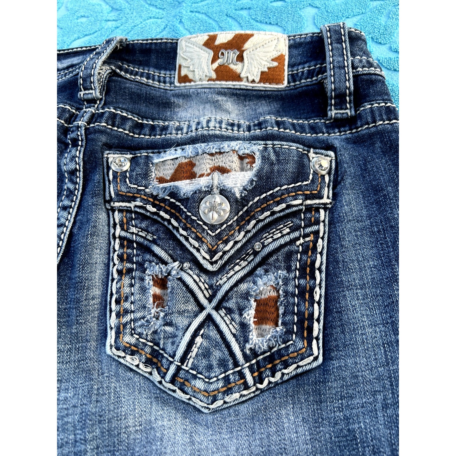 Miss Me Faux Fur Embellished Bootcut 28