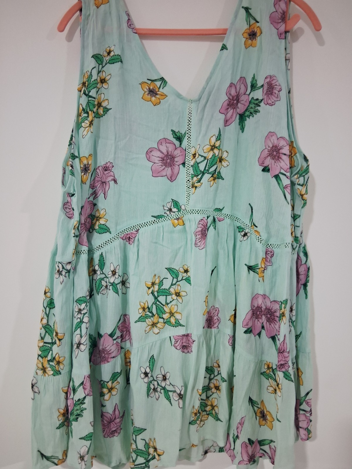 Lane Bryant Womens V Neck Blouse Top Floral Print Size 22