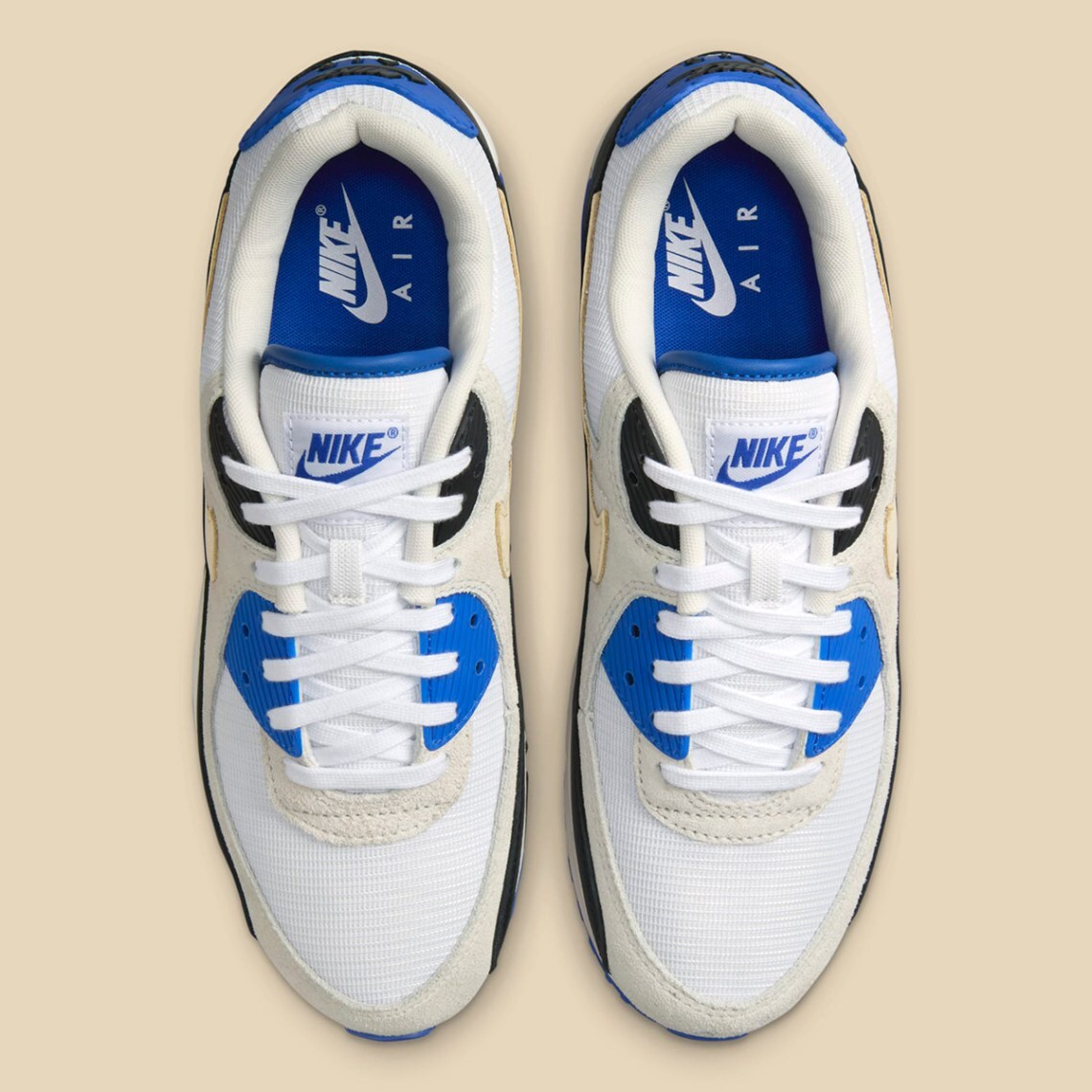 Nike Air Max 90 PRM White Racer Blue Khaki Nby Black HF3449-100 Men’s