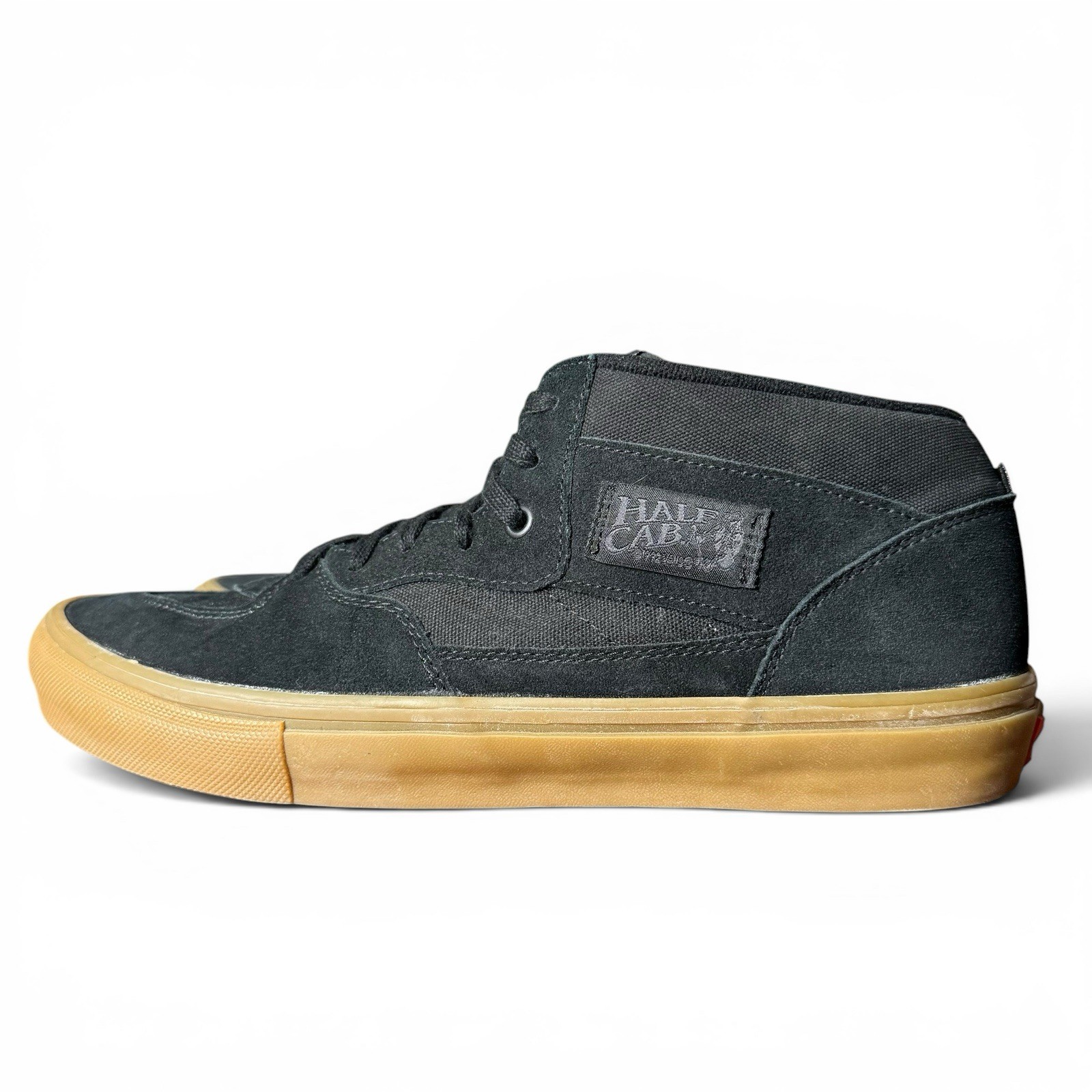 Vans Skate Half Cab Mens 13 Black Gum Suede Mid Top Sneakers 508357
